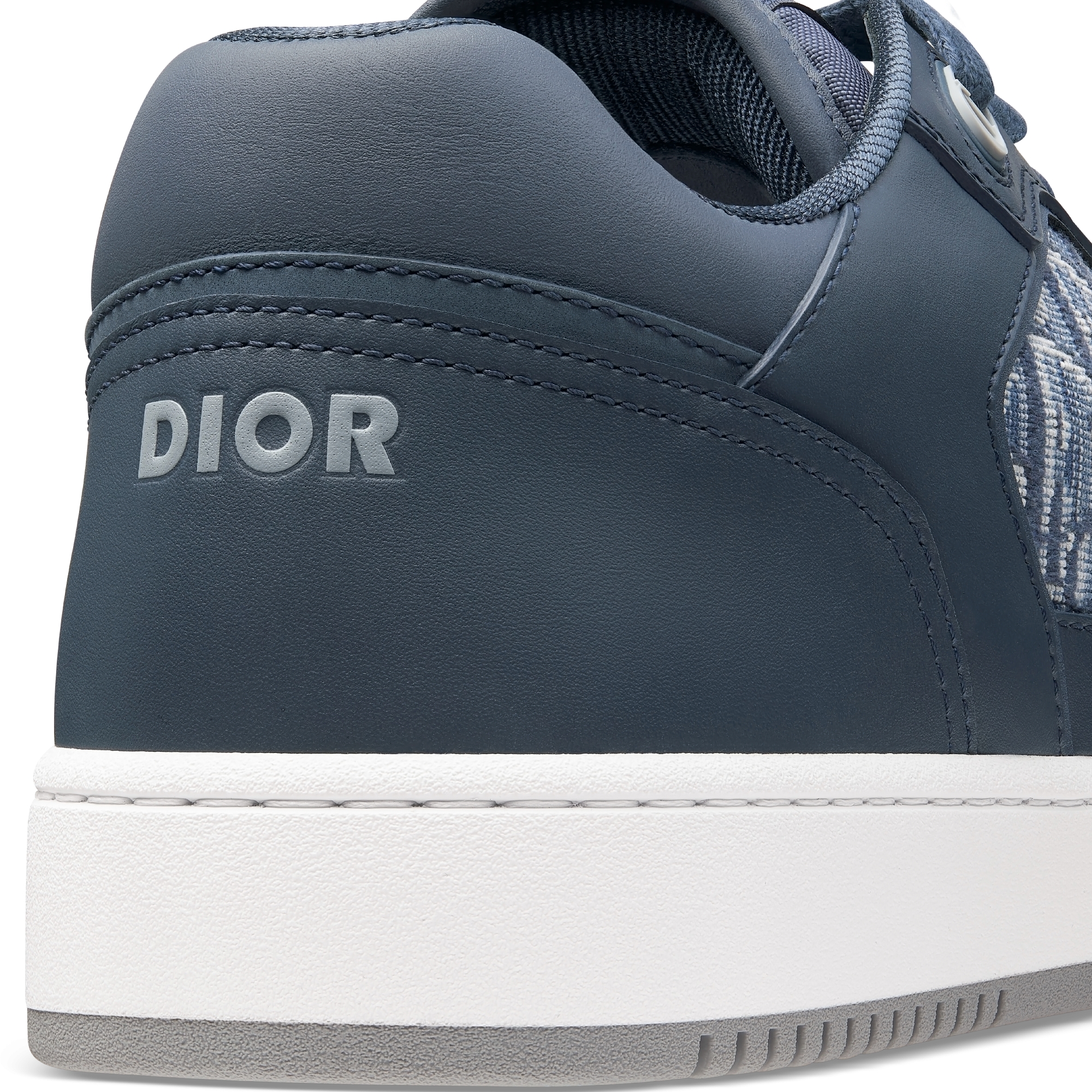 Lage B27 Uptown-sneaker Blauw soepel kalfsleer en blauwe Dior Oblique-jacquard E09