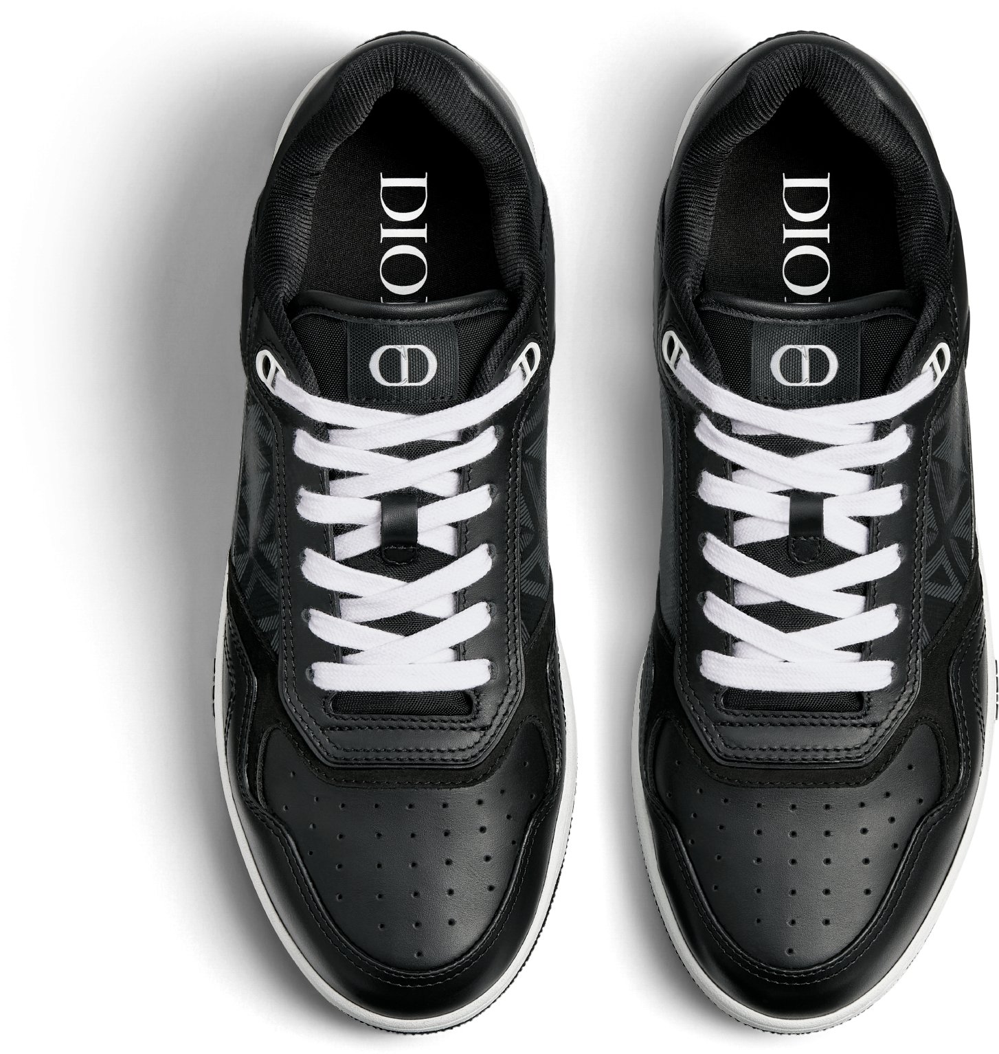 B27 Low-Top Sneaker Black Smooth Calfskin with Coated Cotton Canvas with CD  Diamond Print | DIOR