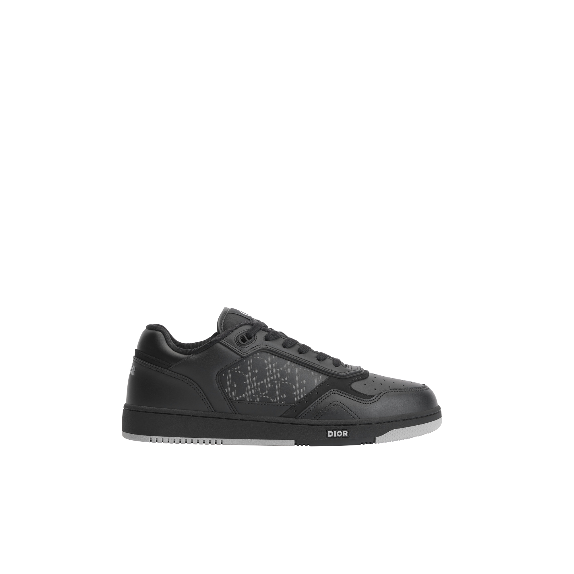 B27 Uptown Low-Top Sneaker Black Smooth Calfskin, Black Suede and Black Dior Oblique Galaxy Leather E02