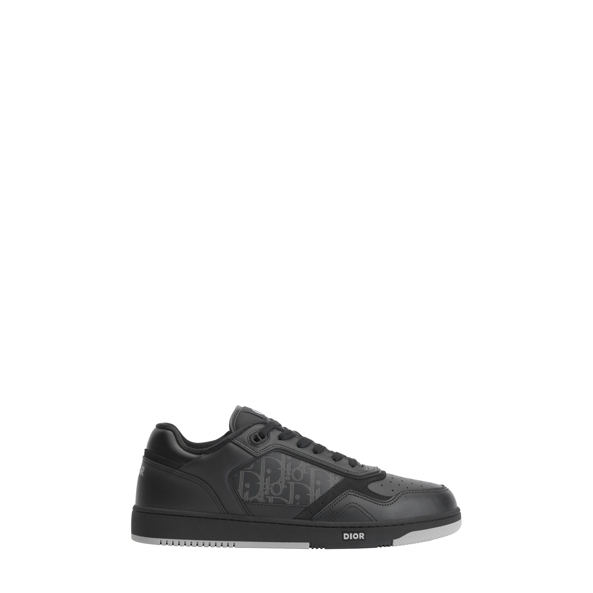 B27 Uptown Low-Top Sneaker Black Smooth Calfskin, Black Suede and Black Dior Oblique Galaxy Leather E02