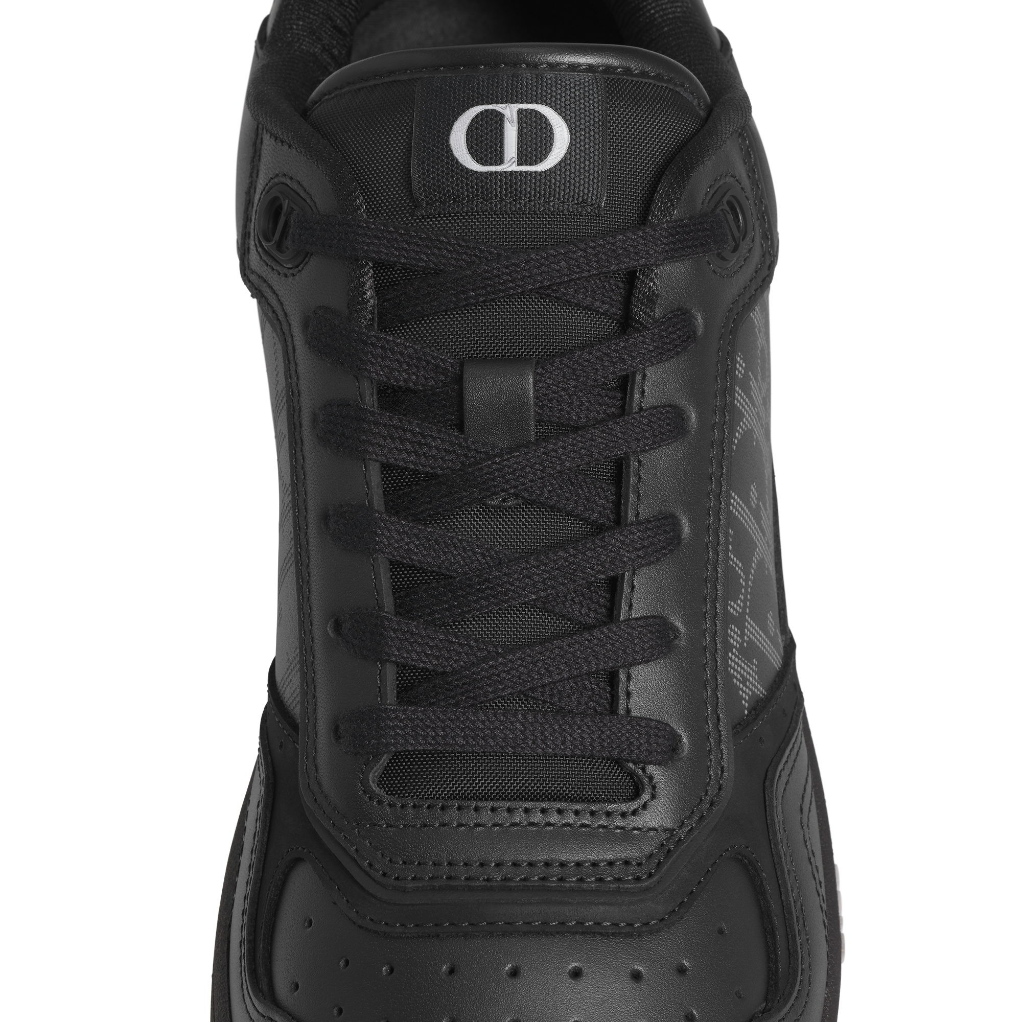 B27 Uptown Low-Top Sneaker Black Smooth Calfskin, Black Suede and Black Dior Oblique Galaxy Leather E11