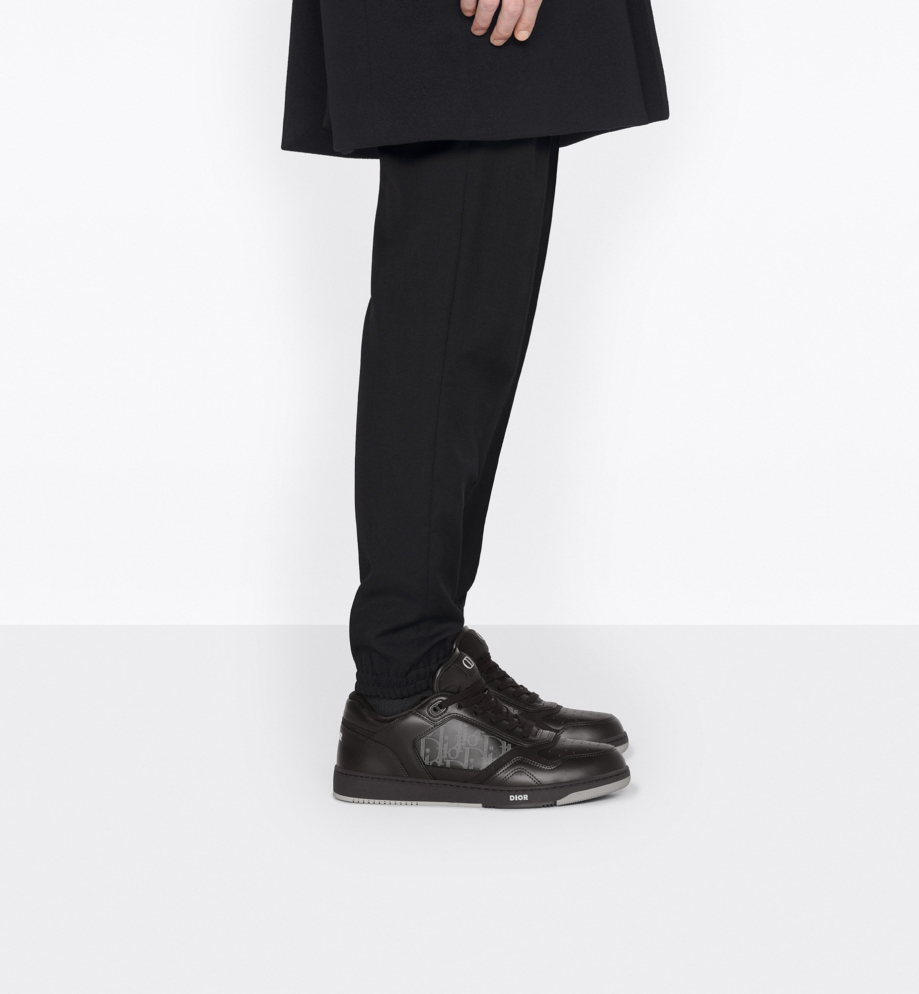 B27 Low-Top Sneaker Black Smooth Calfskin, Black Suede and Black Dior  Oblique Galaxy Leather | DIOR