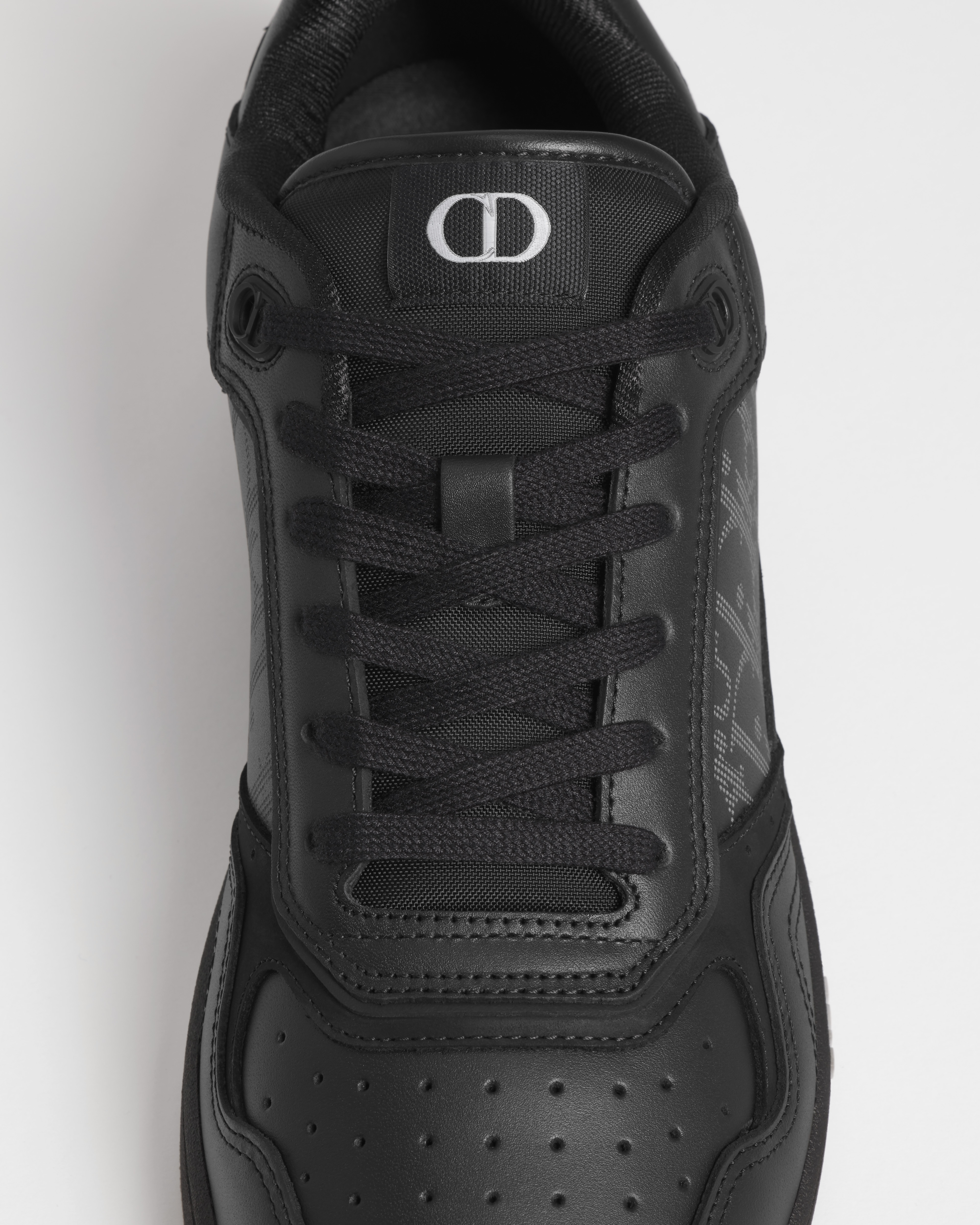 B27 Uptown Low-Top Sneaker Black Smooth Calfskin, Black Suede and Black Dior Oblique Galaxy Leather E11
