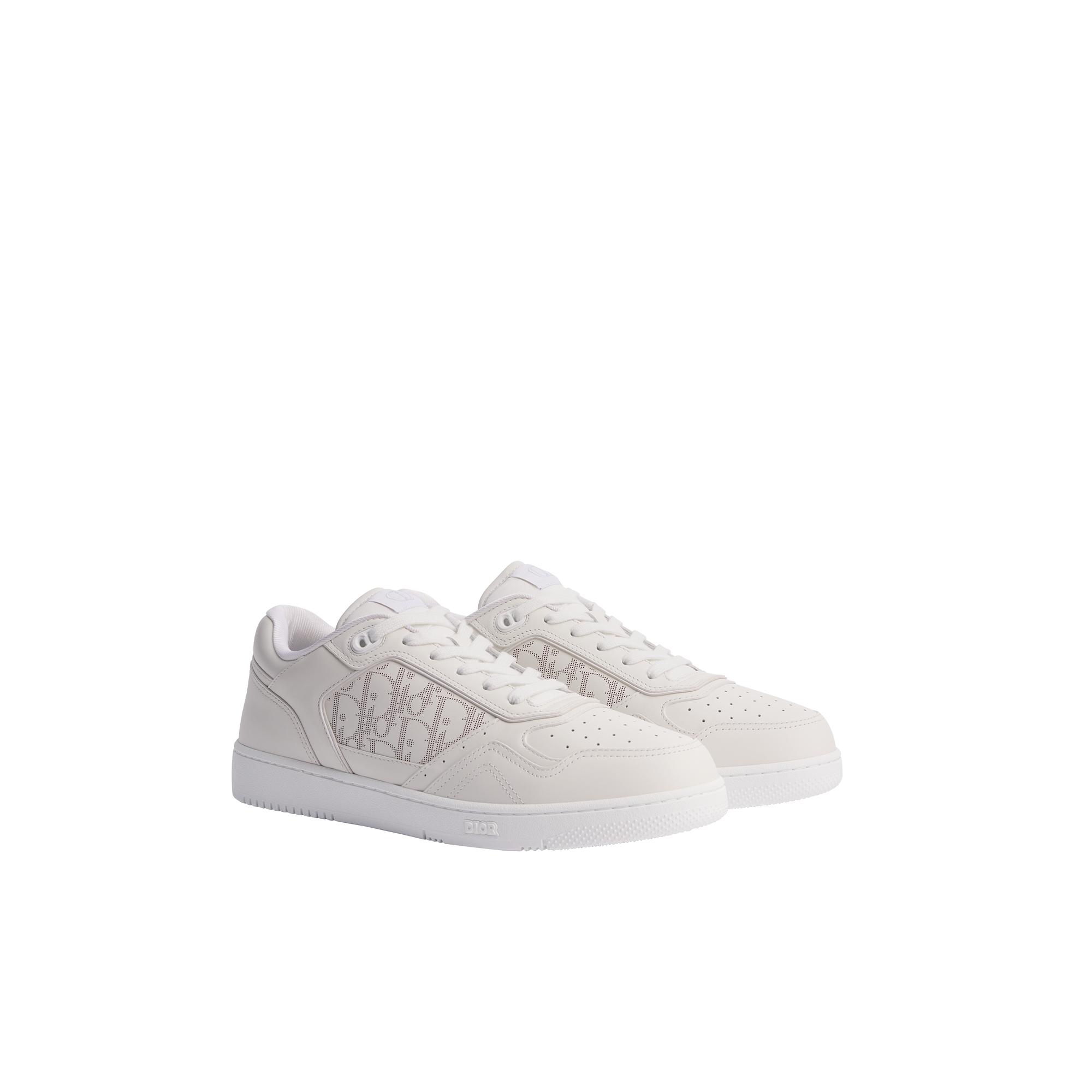 B27 Uptown Low-Top Sneaker White Smooth Calfskin and White Dior Oblique Galaxy Leather E03