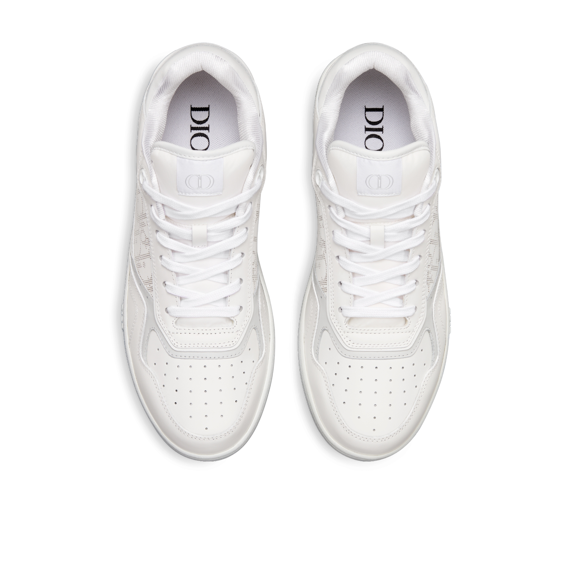 B27 Uptown Low-Top Sneaker White Smooth Calfskin and White Dior Oblique Galaxy Leather E06