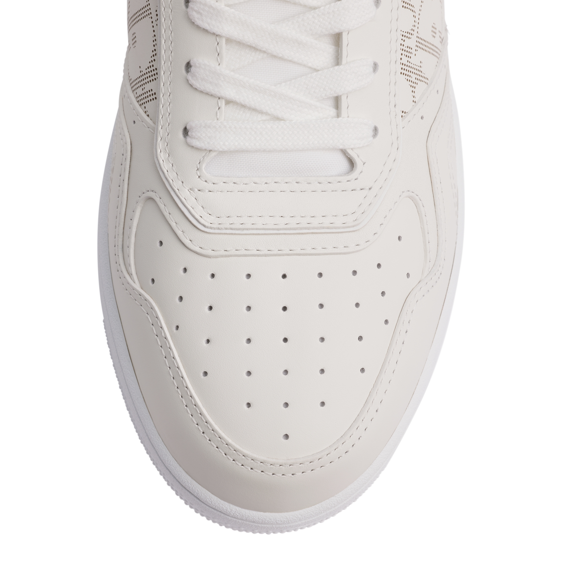B27 Uptown Low-Top Sneaker White Smooth Calfskin and White Dior Oblique Galaxy Leather E06