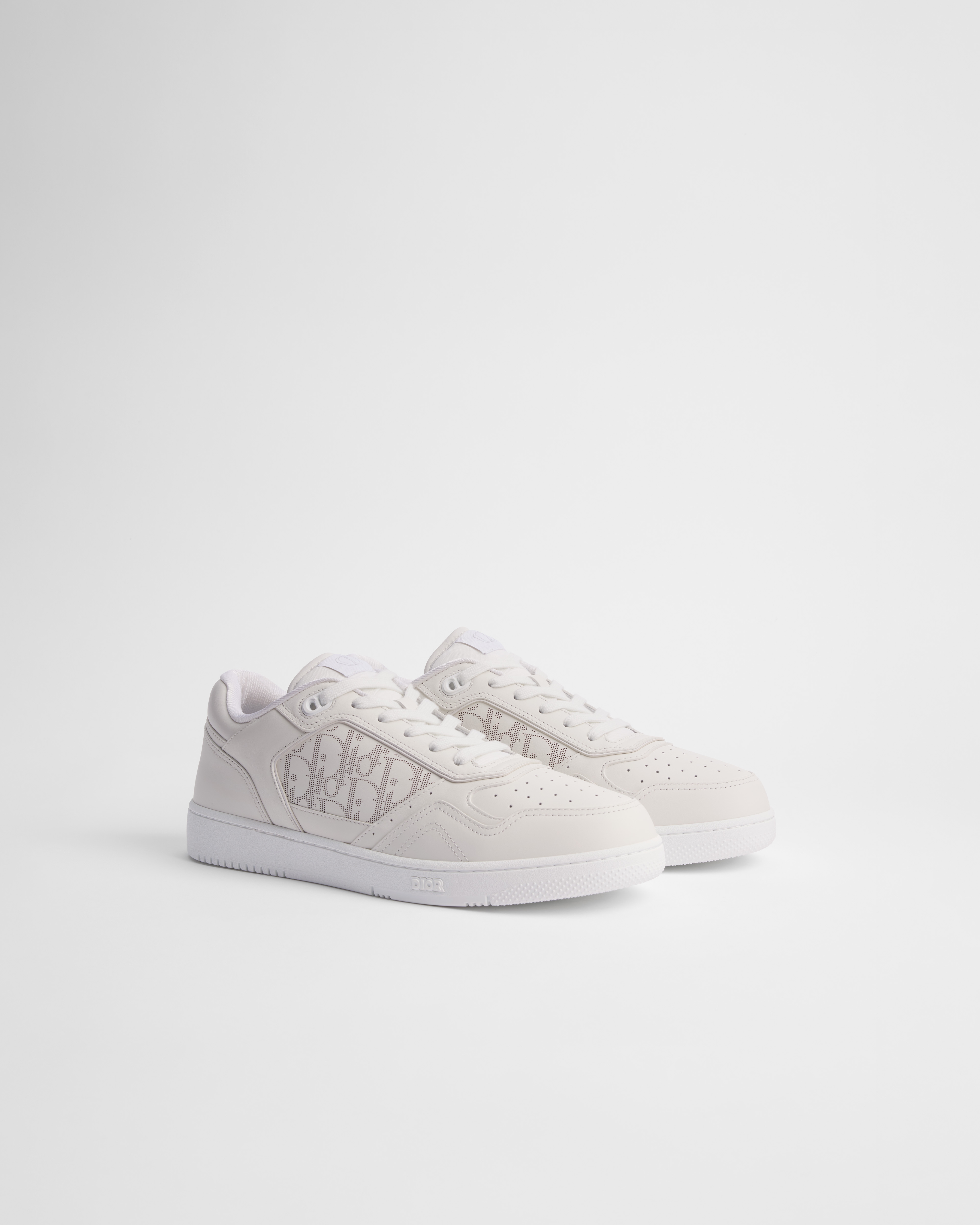 Lage B27 Uptown-sneaker Wit soepel kalfsleer en wit Dior Oblique Galaxy-leer E03