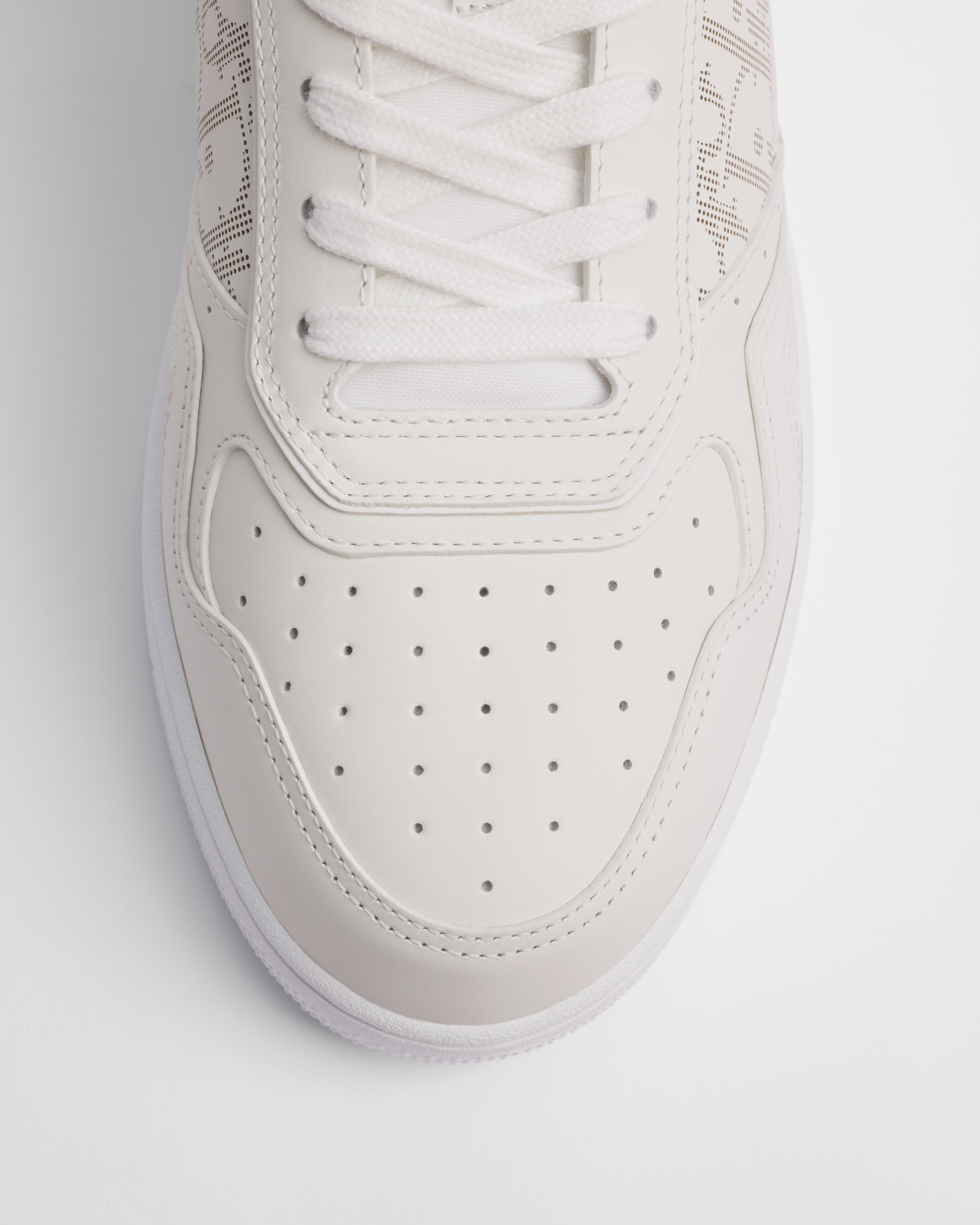 Lage B27 Uptown-sneaker Wit soepel kalfsleer en wit Dior Oblique Galaxy-leer E06