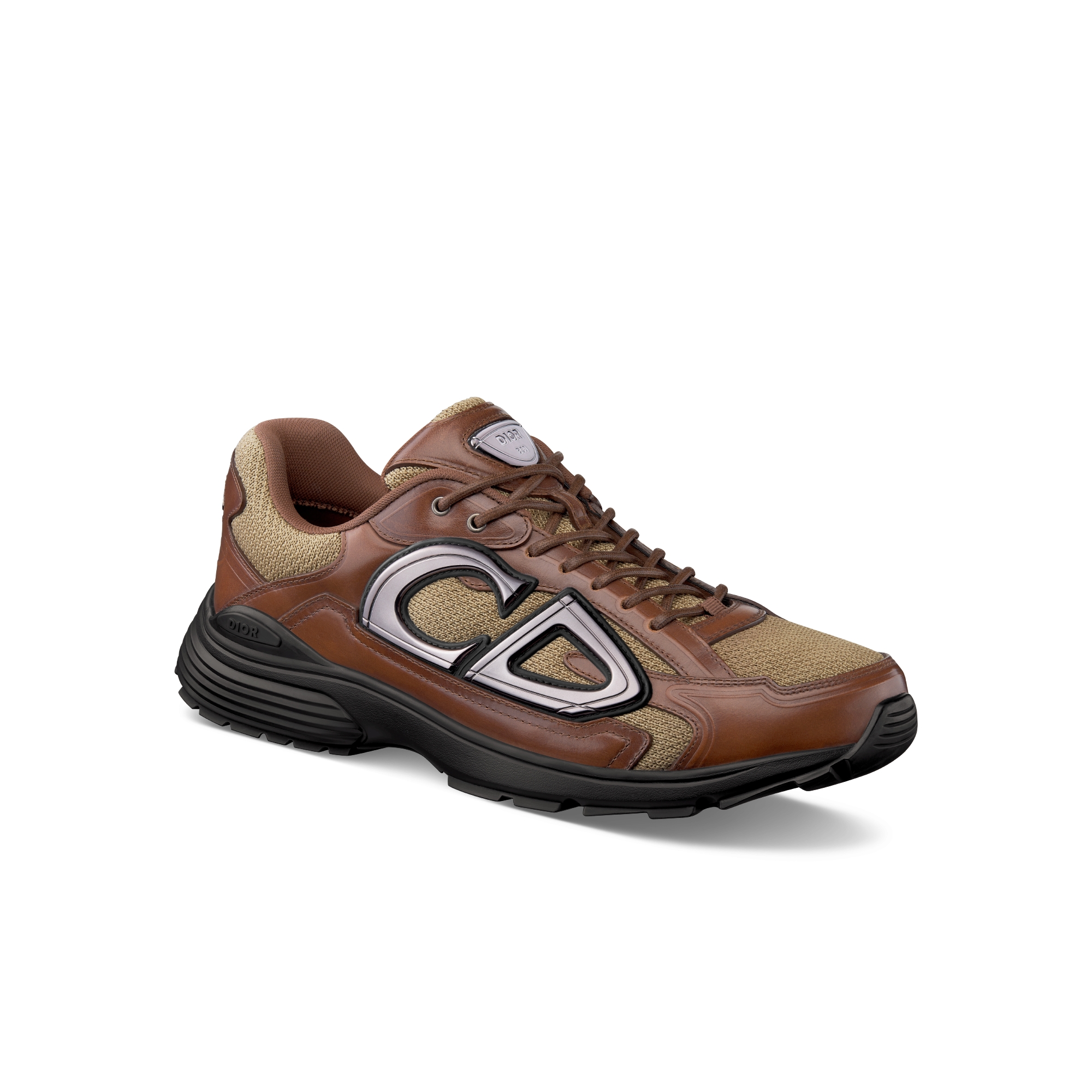B30 Countdown Sneaker Brown Smooth Calfskin and Brown Technical Mesh E03
