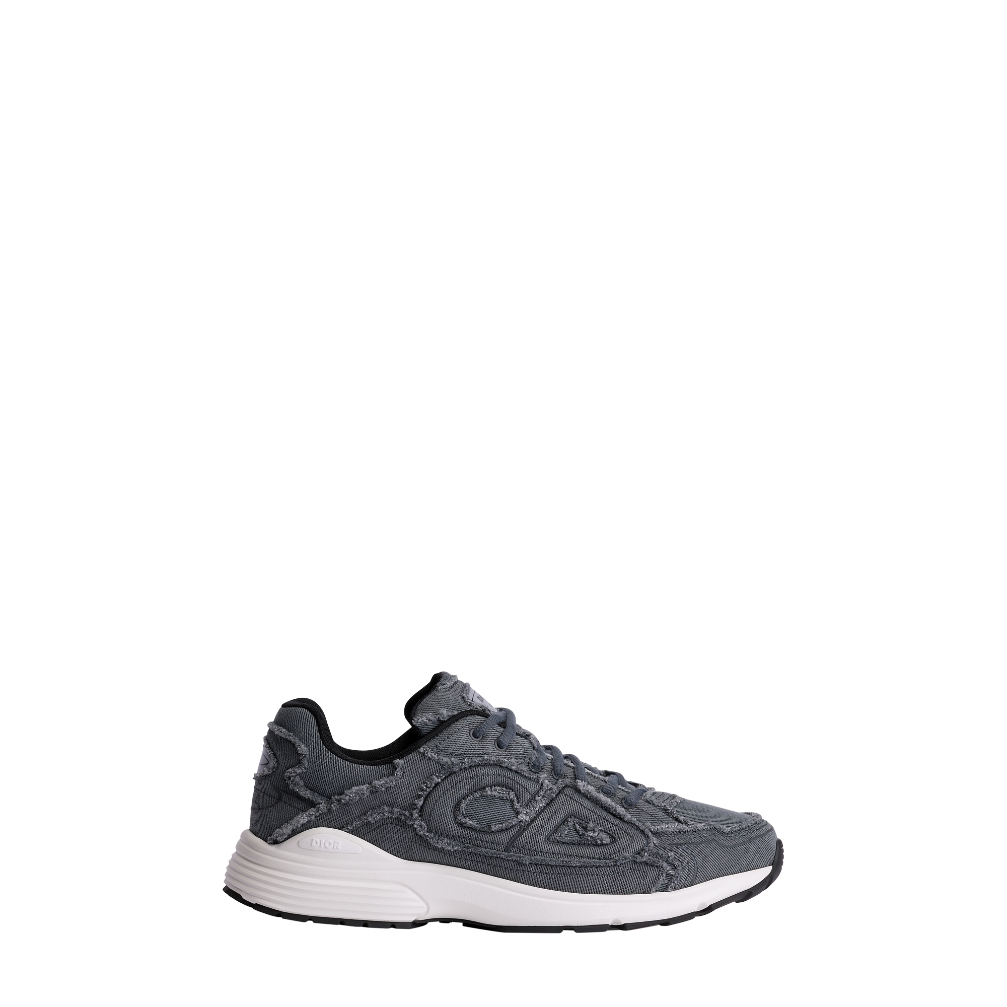B30 Countdown Sneaker Gray Fringed Denim-Effect Stonewashed Canvas E02