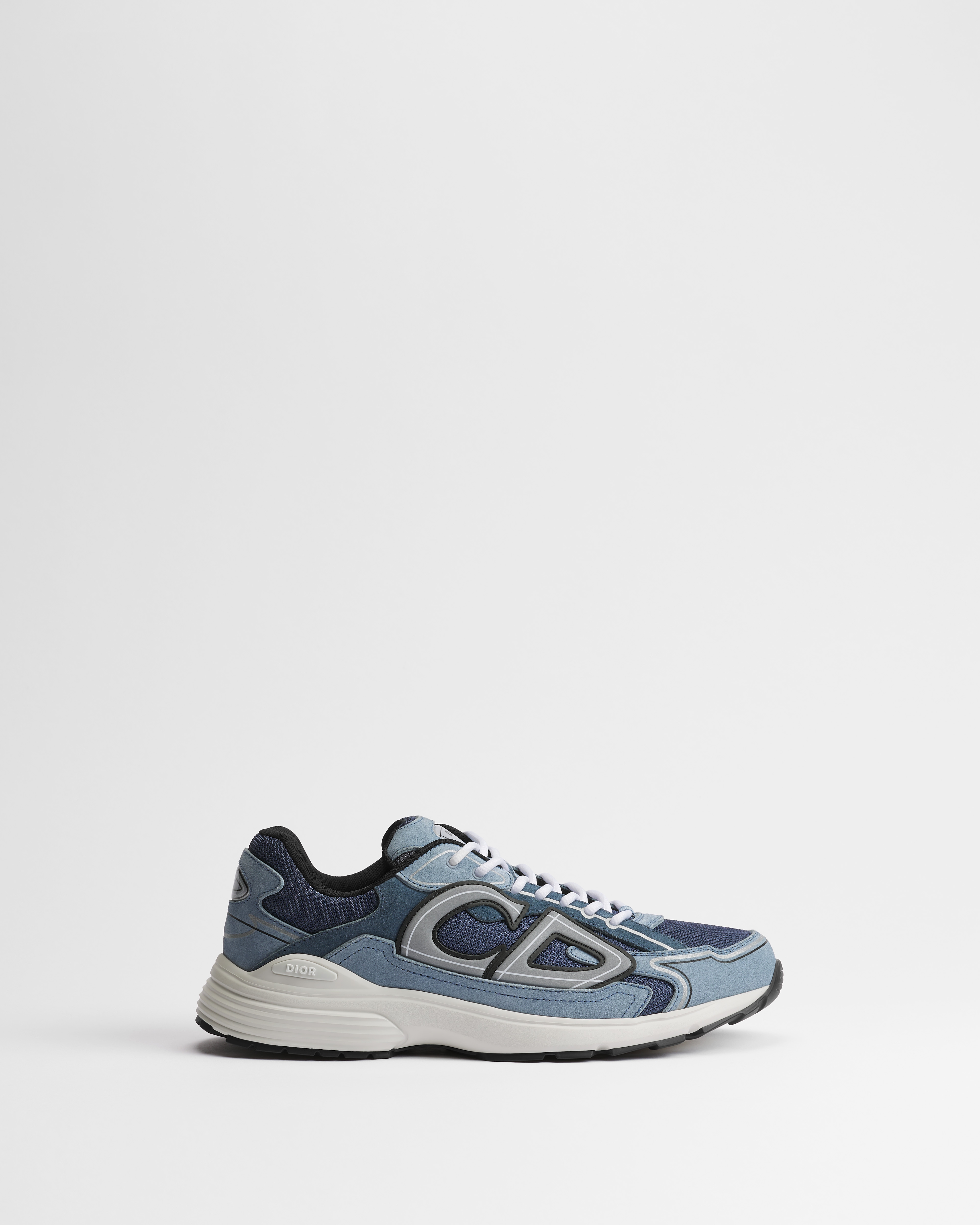 Sneaker B30 Countdown Ante de piel de becerro azul claro y tejido técnico de malla azul E02