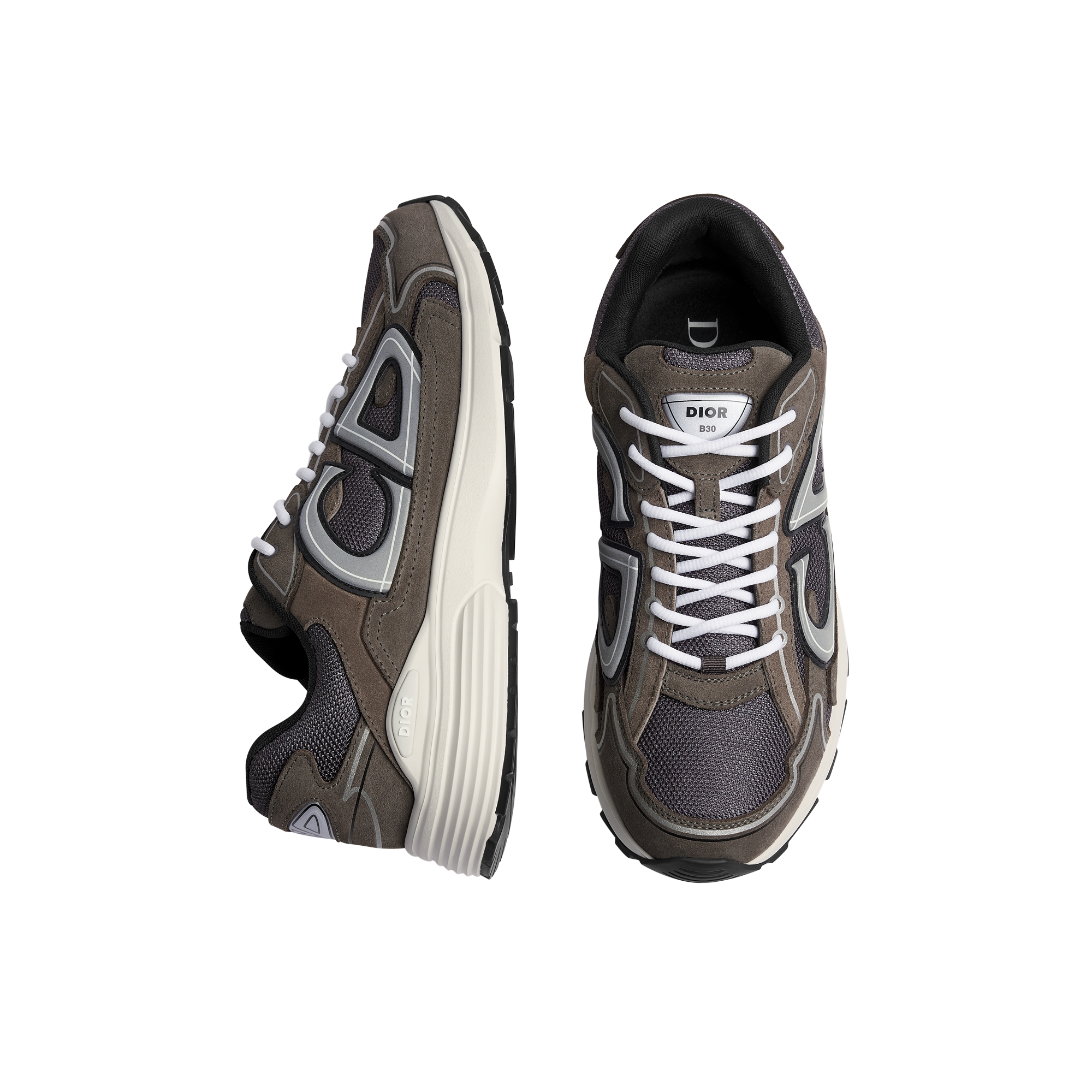 B30 Countdown Sneaker Gray Suede Calfskin and Gray Technical Mesh E06