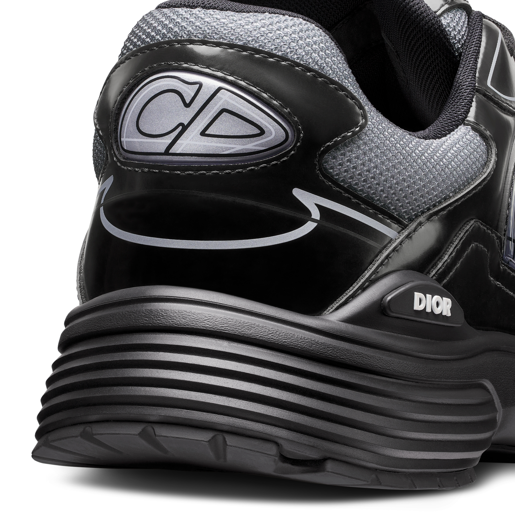 B30 Countdown Sneaker Light Gray Technical Mesh and Black Brilliant-Finish Technical Fabric E09