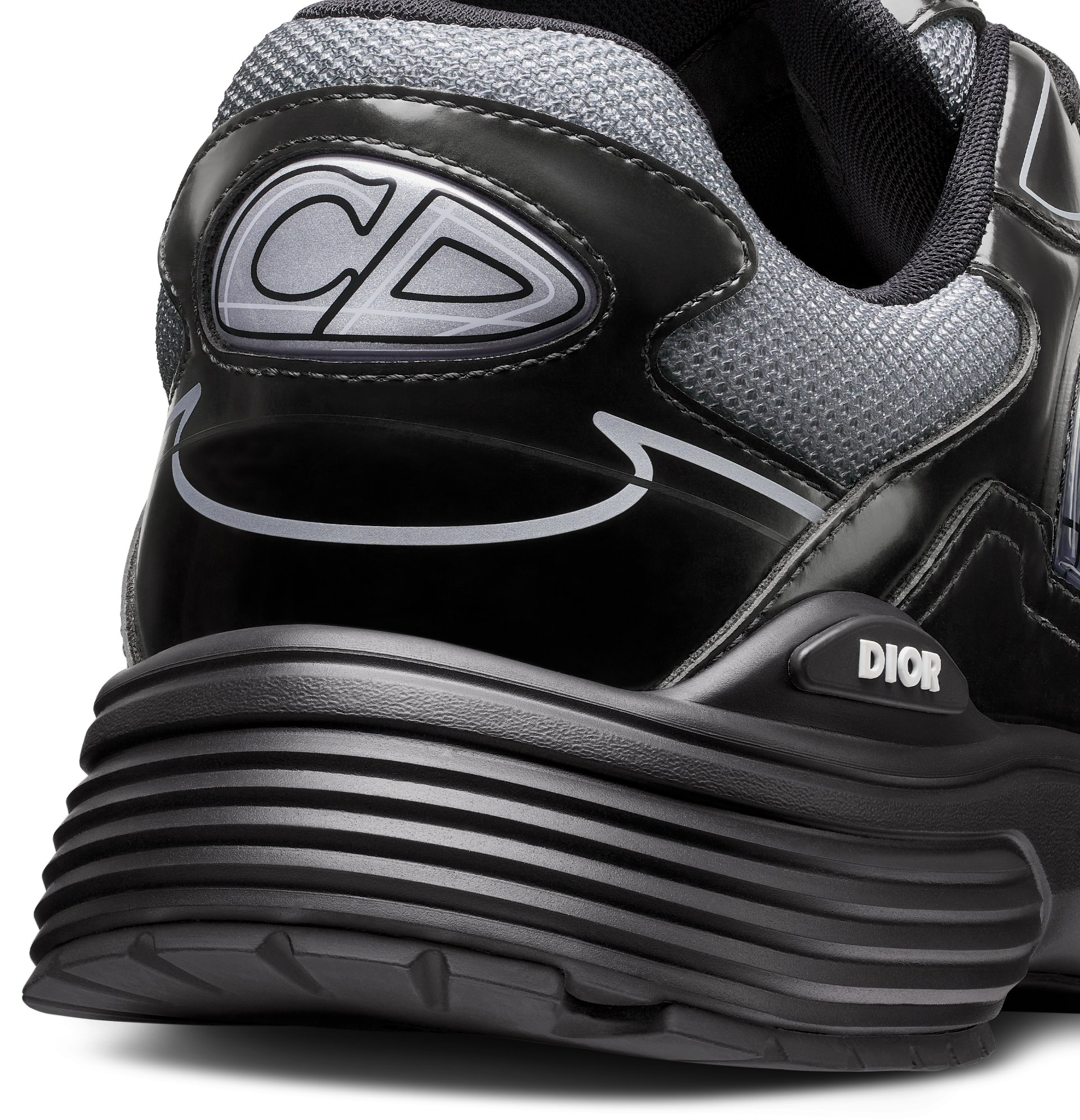 B30 Sneaker Light Gray Technical Mesh and Black Brilliant