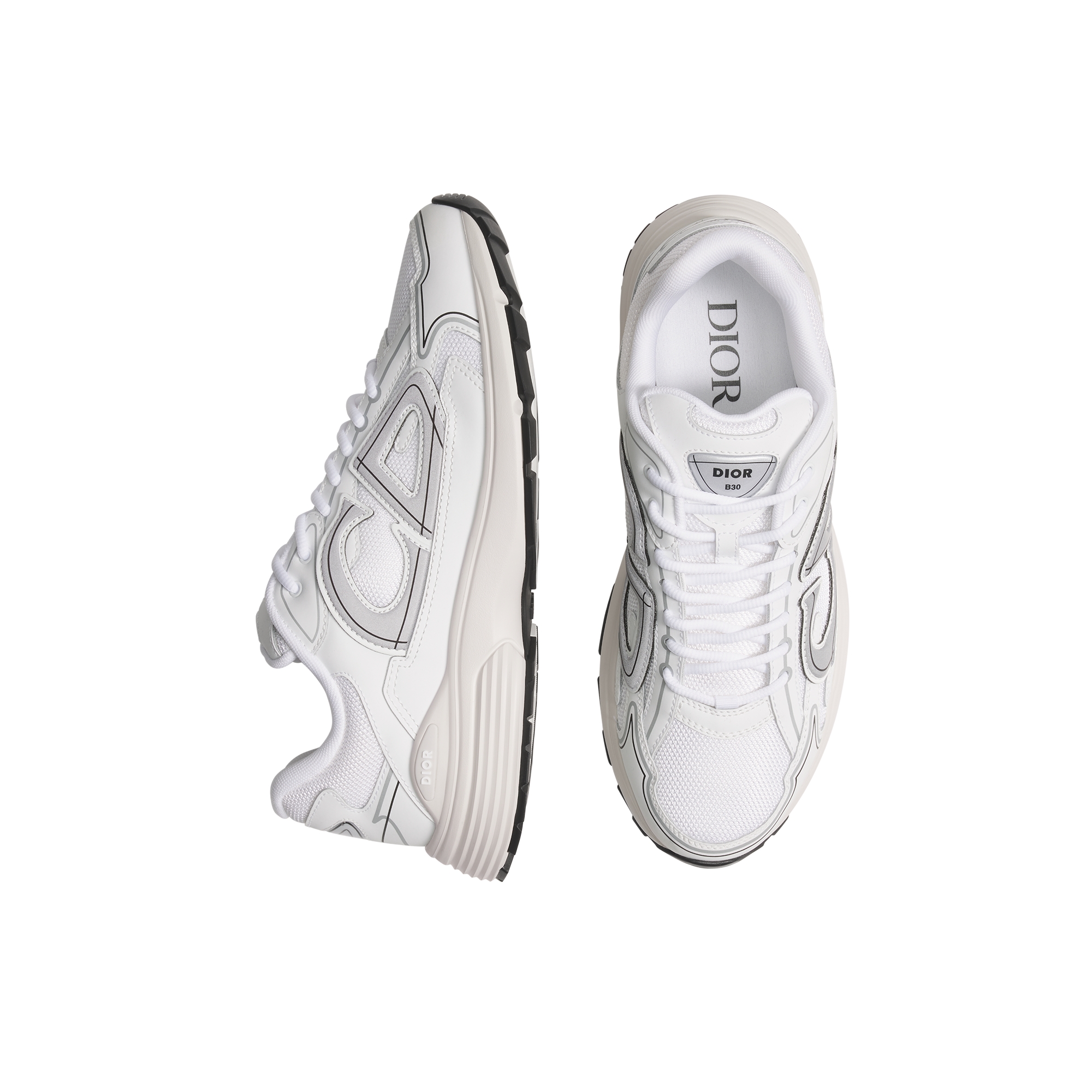 B30 Countdown Sneaker White Technical Mesh and White Technical Fabric E06