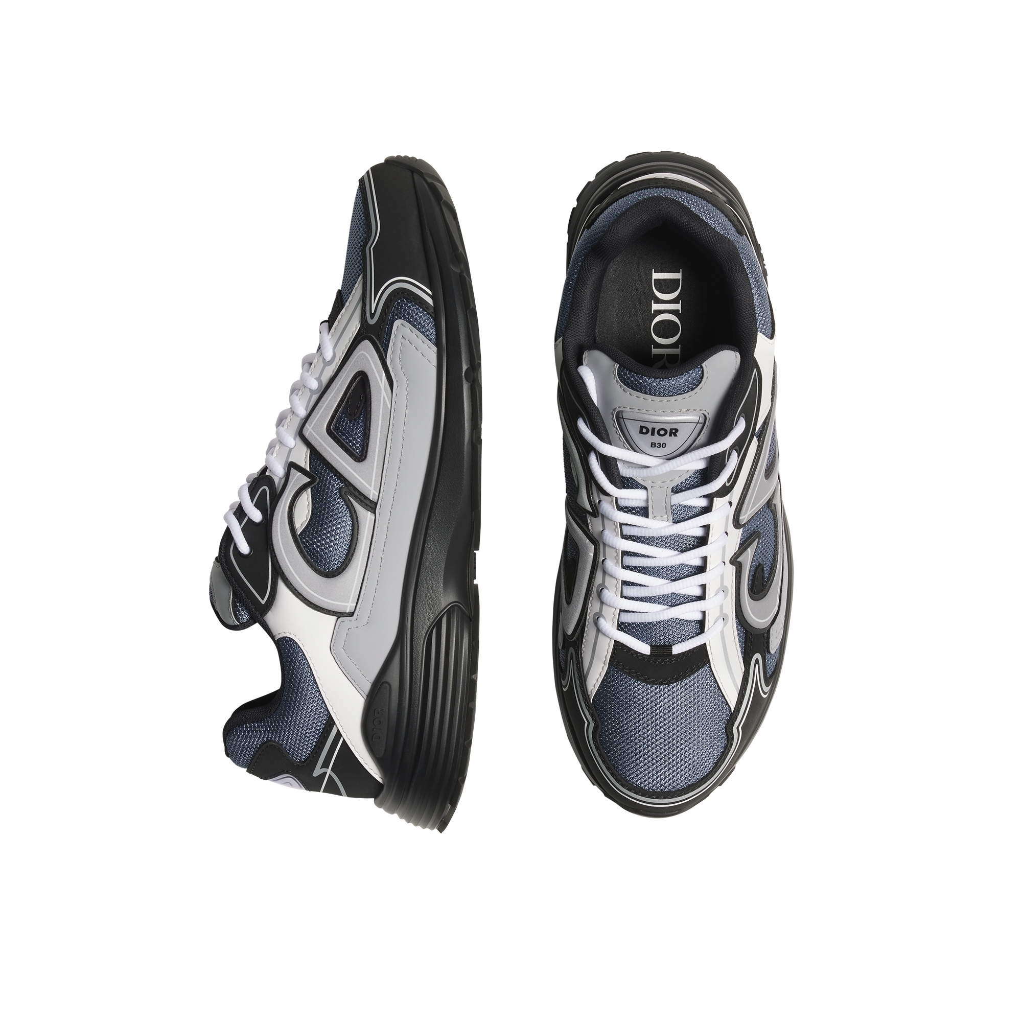 B30 Countdown Sneaker Blue Technical Mesh with Gray, White and Black Technical Fabric E06