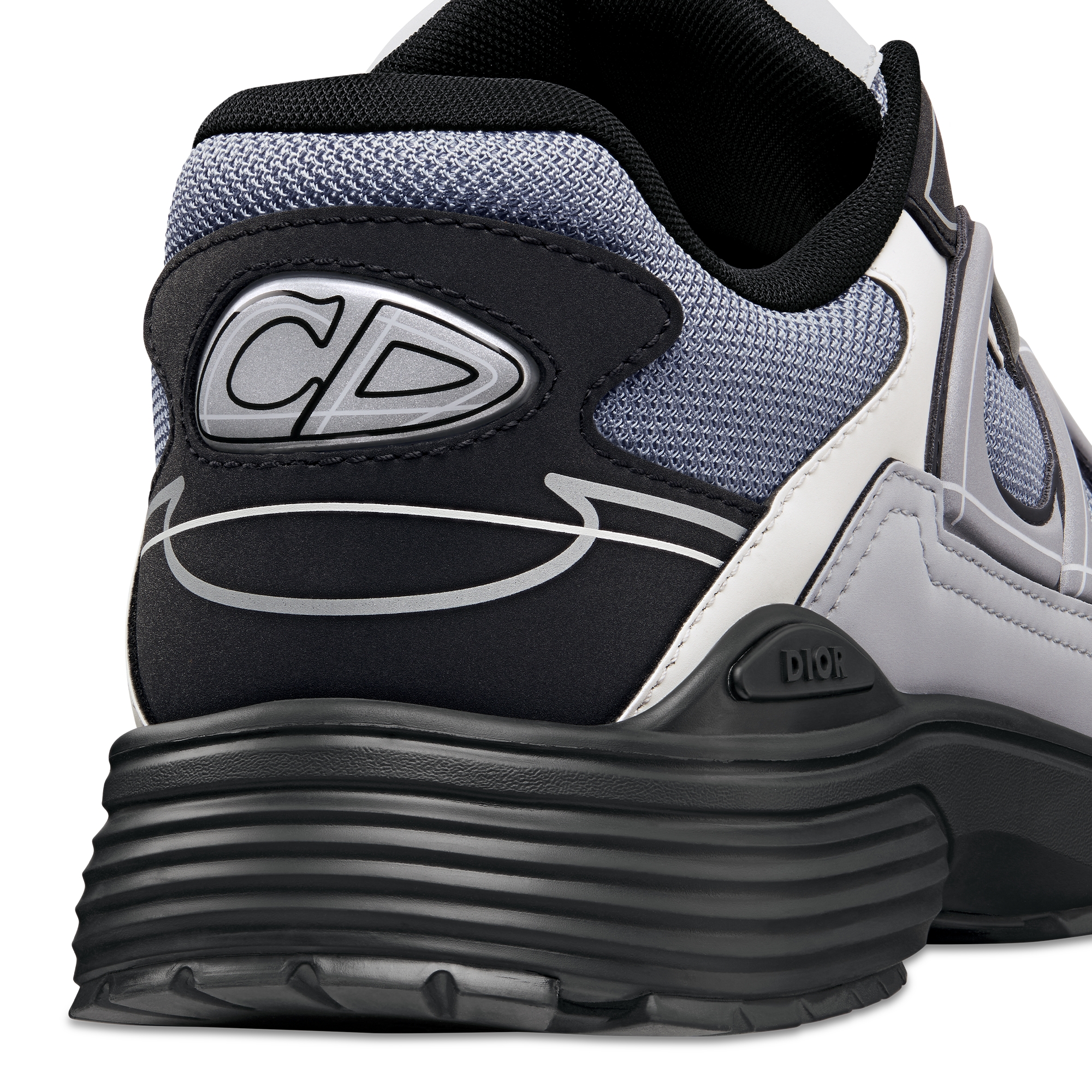 B30 Countdown-sneaker Blauwe technische mesh met grijze, witte en zwarte technische stof E09