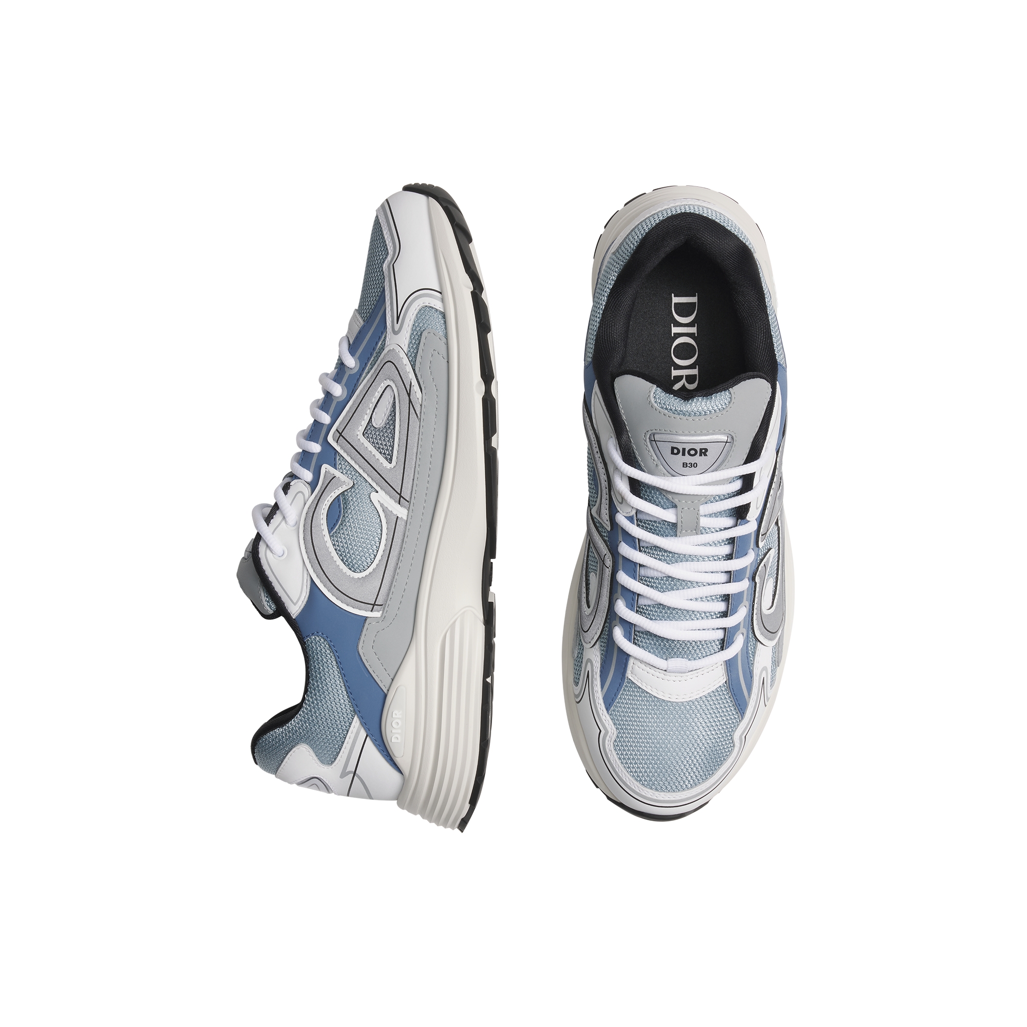 B30 Countdown Sneaker Light Blue Technical Mesh and Blue, Gray and White Technical Fabric E06