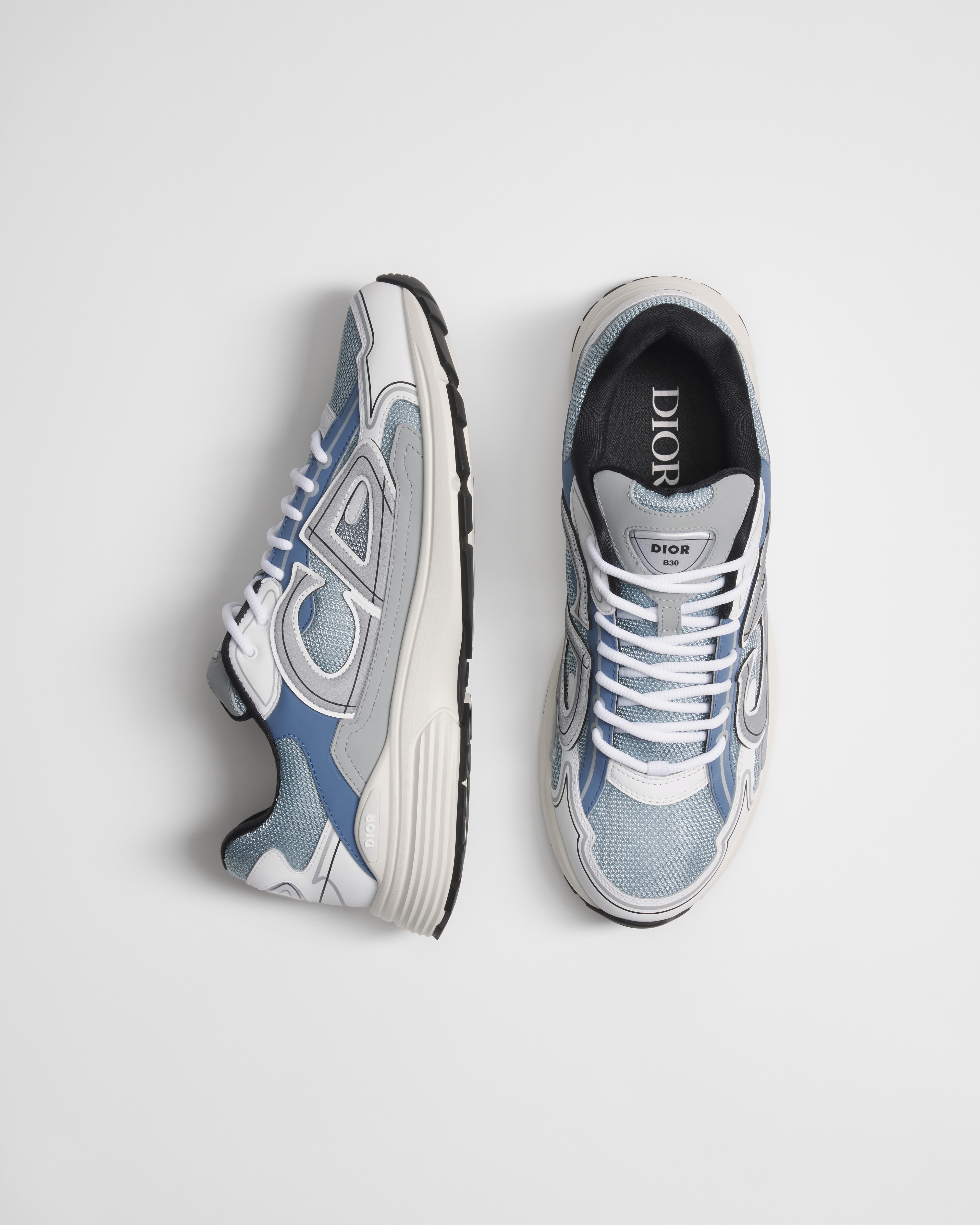 B30 Countdown Sneaker Light Blue Technical Mesh and Blue, Gray and White Technical Fabric E06