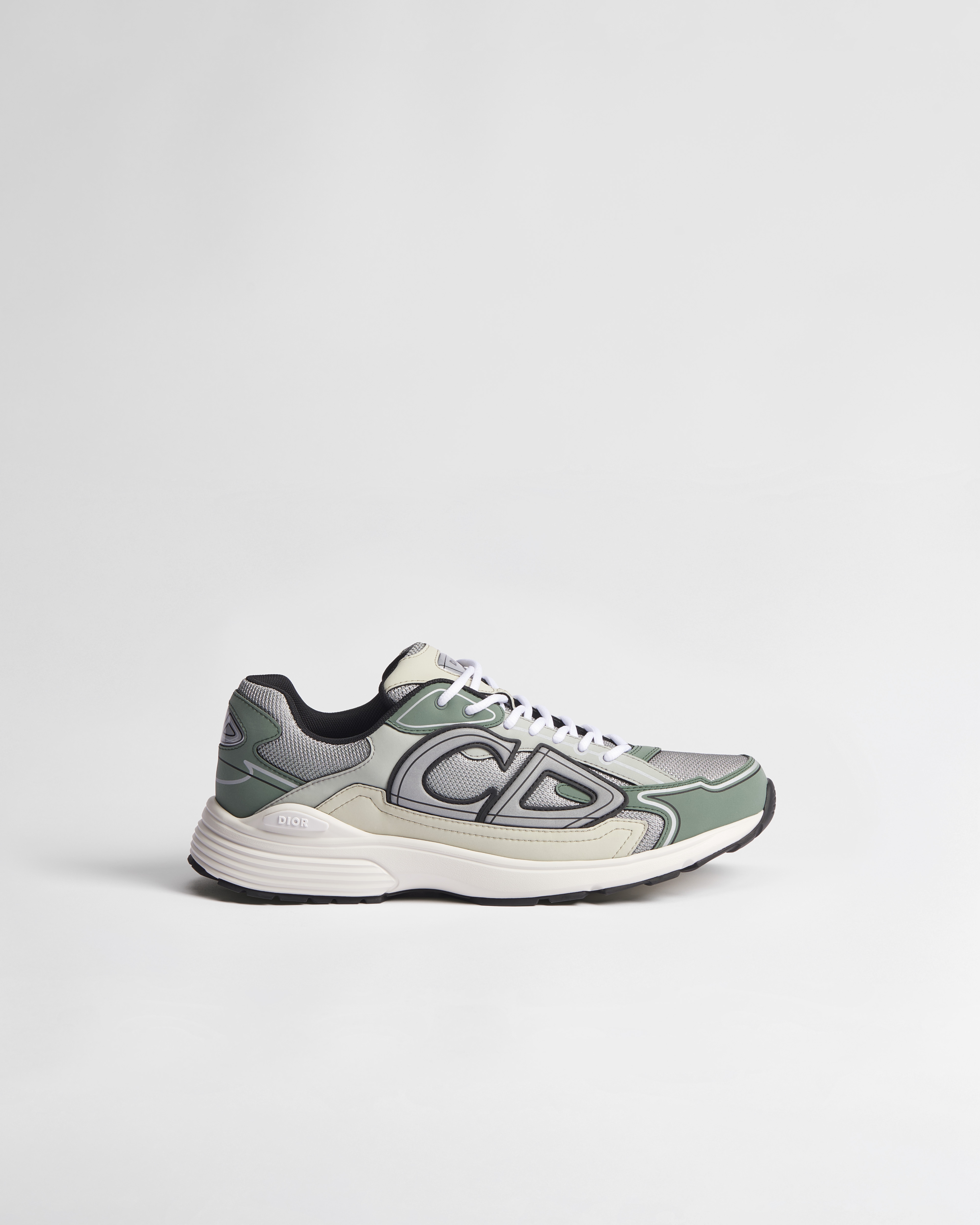 B30 Countdown Sneaker Gray Technical Mesh with Cedar Green, Gray and Cream Technical Fabric E02