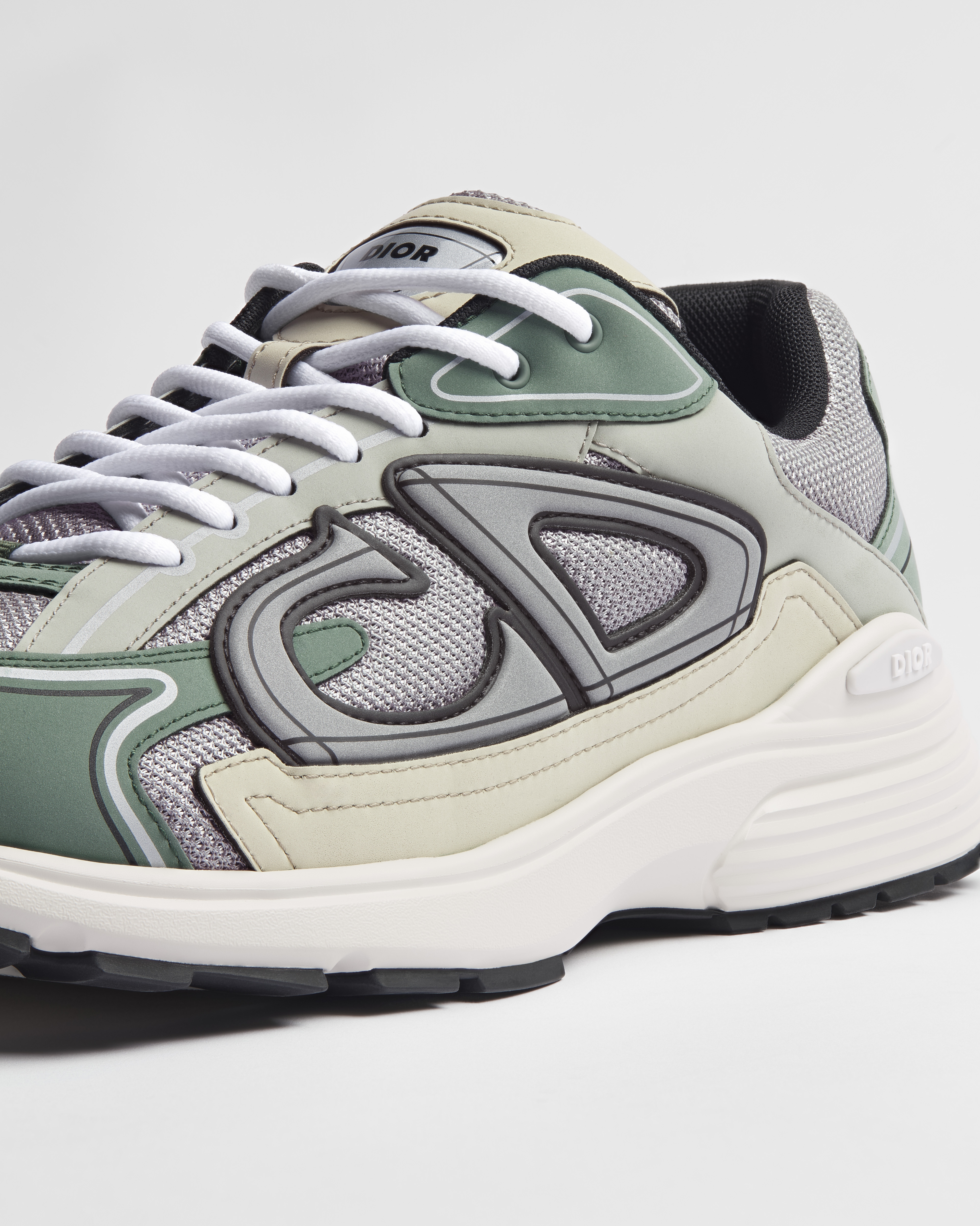 B30 Countdown Sneaker Gray Technical Mesh with Cedar Green, Gray and Cream Technical Fabric E11