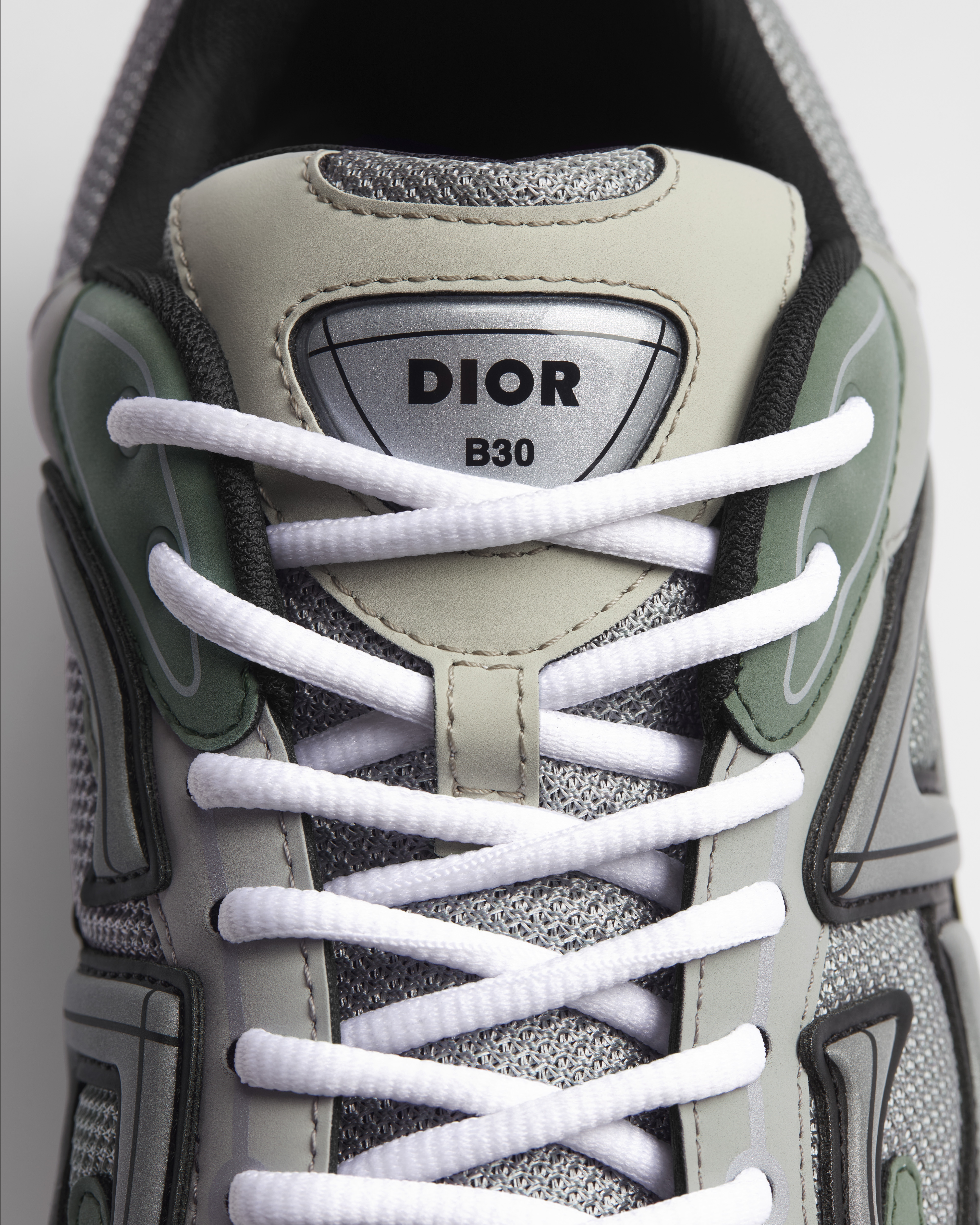 B30 Countdown Sneaker Gray Technical Mesh with Cedar Green, Gray and Cream Technical Fabric E12
