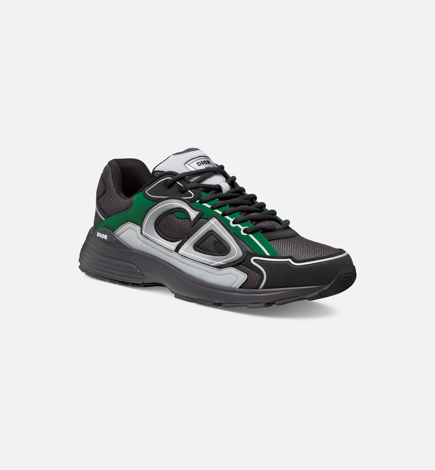 B30 Countdown Sneaker Deep Gray Mesh with Green, Black and B30 Countdown Sneaker Deep Gray Mesh with Green, Black and