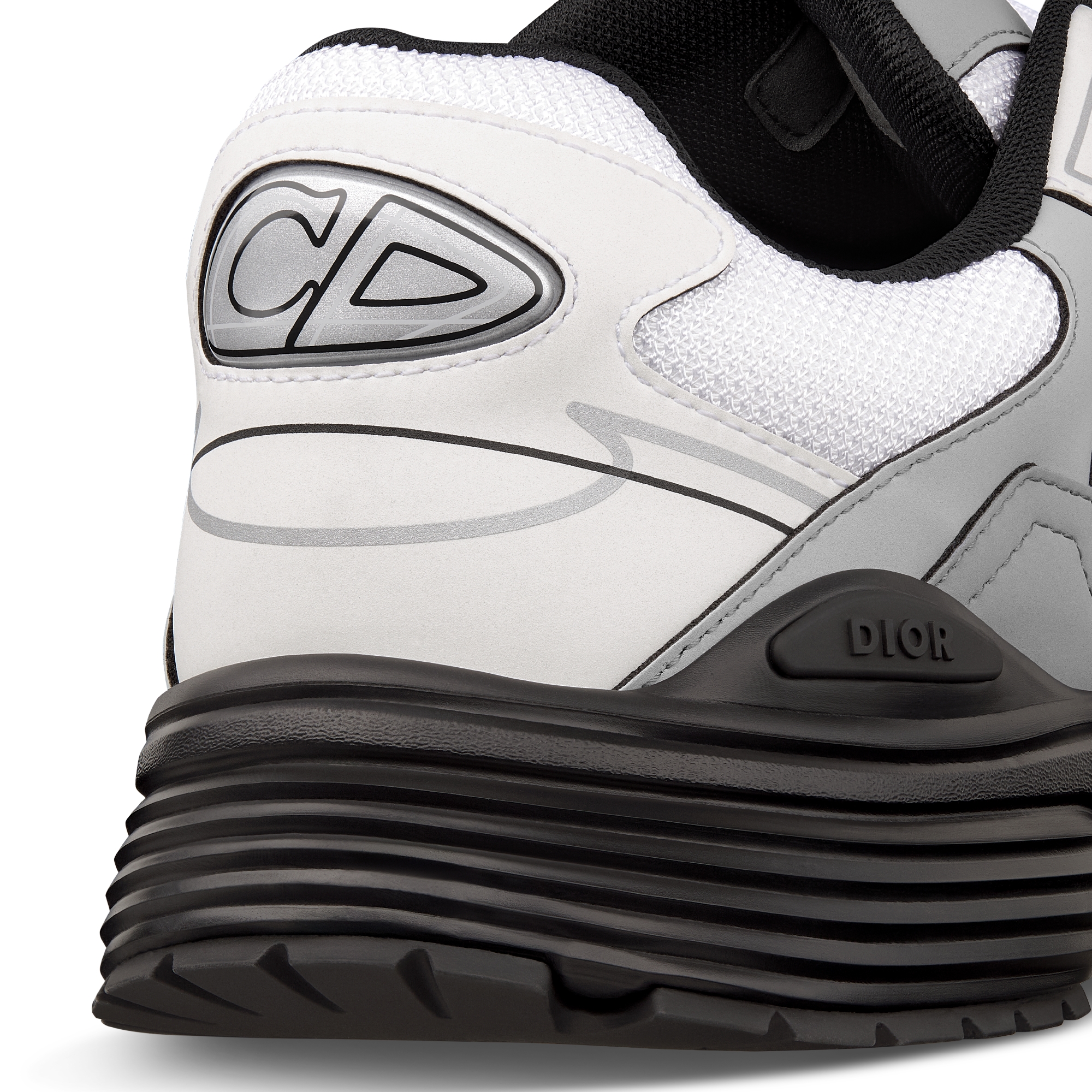 Sneaker B30 Countdown Maille technique blanche et tissu technique blanc et gris E09