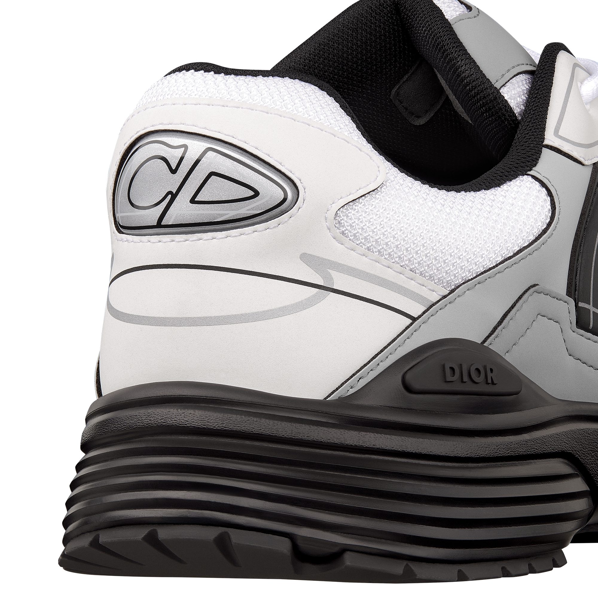 B30 Countdown Sneaker White Technical Mesh and White and Gray Technical Fabric E09