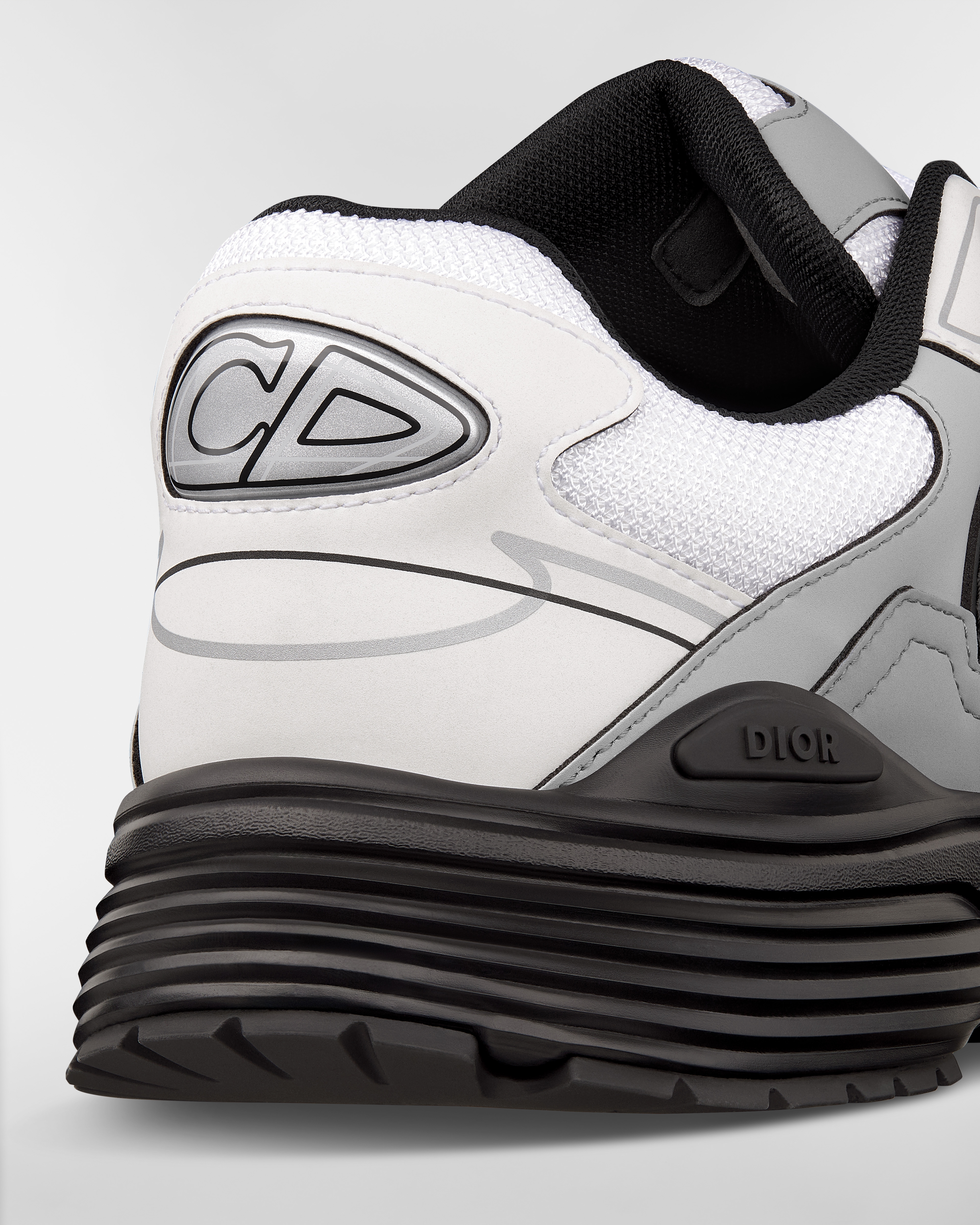 B30 Countdown Sneaker White Technical Mesh and White and Gray Technical Fabric E09