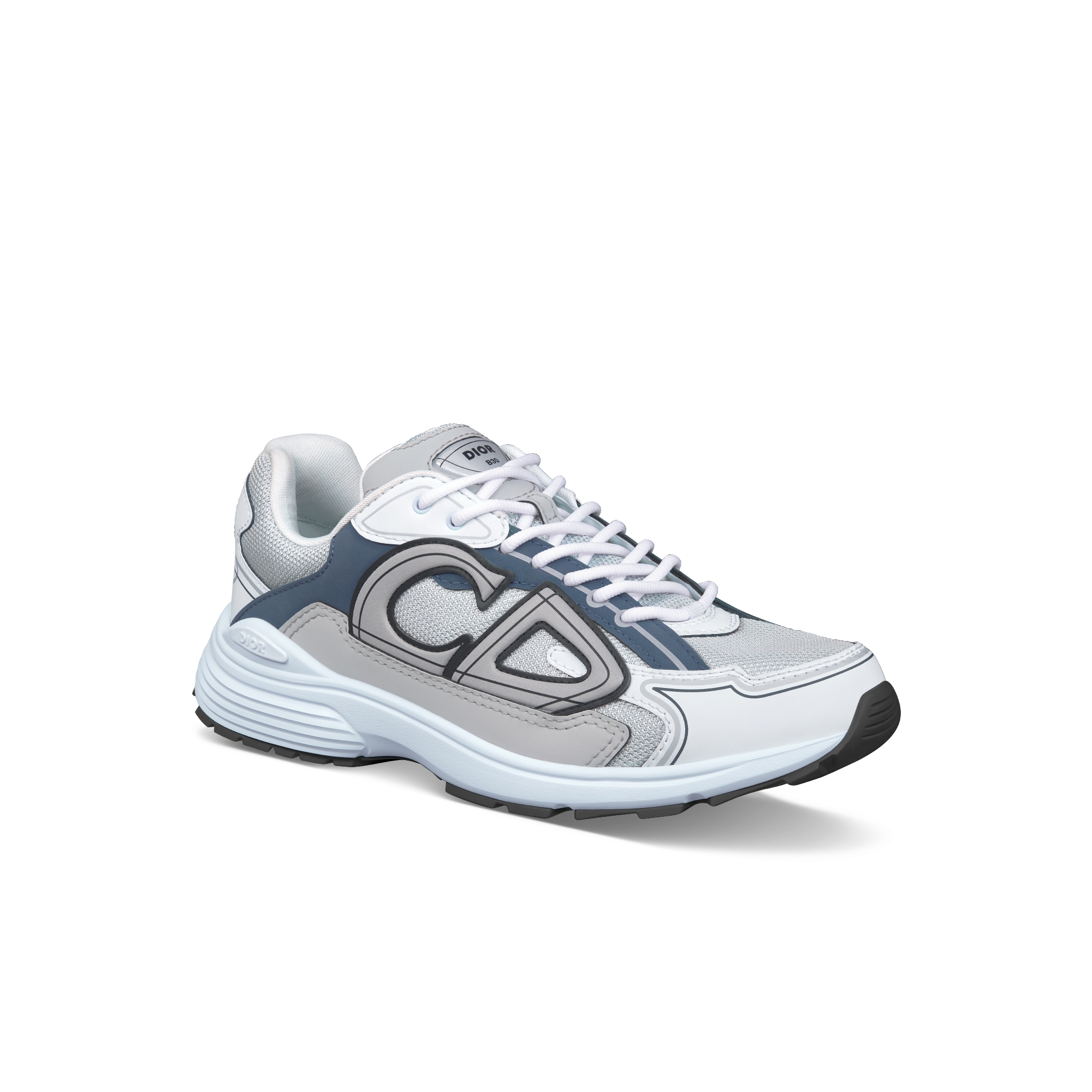 Sneaker B30 Countdown Maille technique grise et tissu technique bleu clair, bleu et gris E03