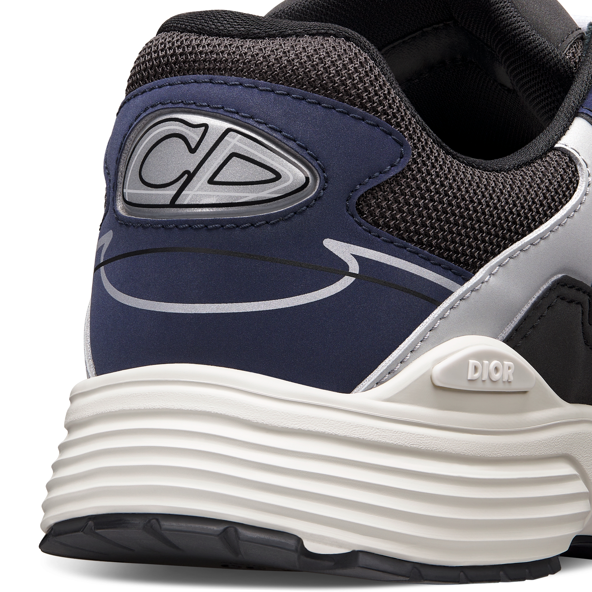 B30 Countdown 運動鞋 煤灰色網眼織物配黑色、藍色和 Dior 灰色科技布料 E09