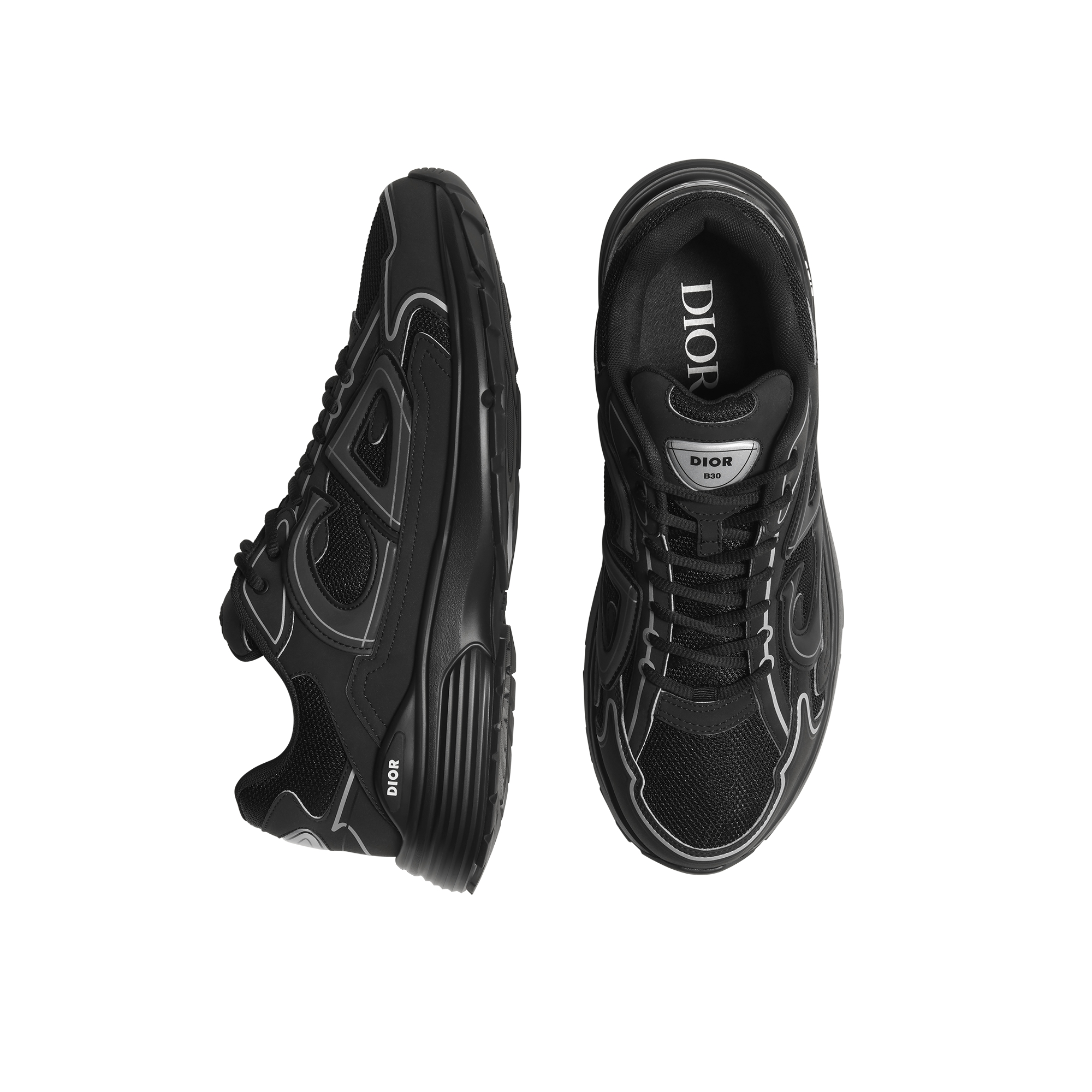 B30 Countdown Sneaker Black Technical Mesh and Black Technical Fabric E06