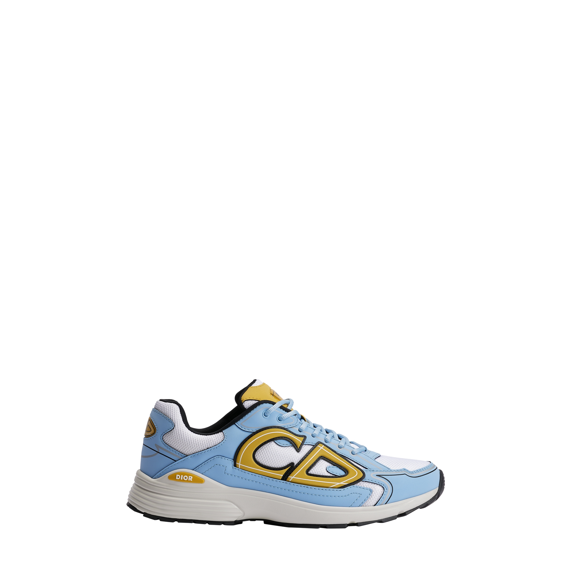 B30 Countdown Sneaker White Technical Mesh with Light Blue and Gold-Tone Technical Fabric E02