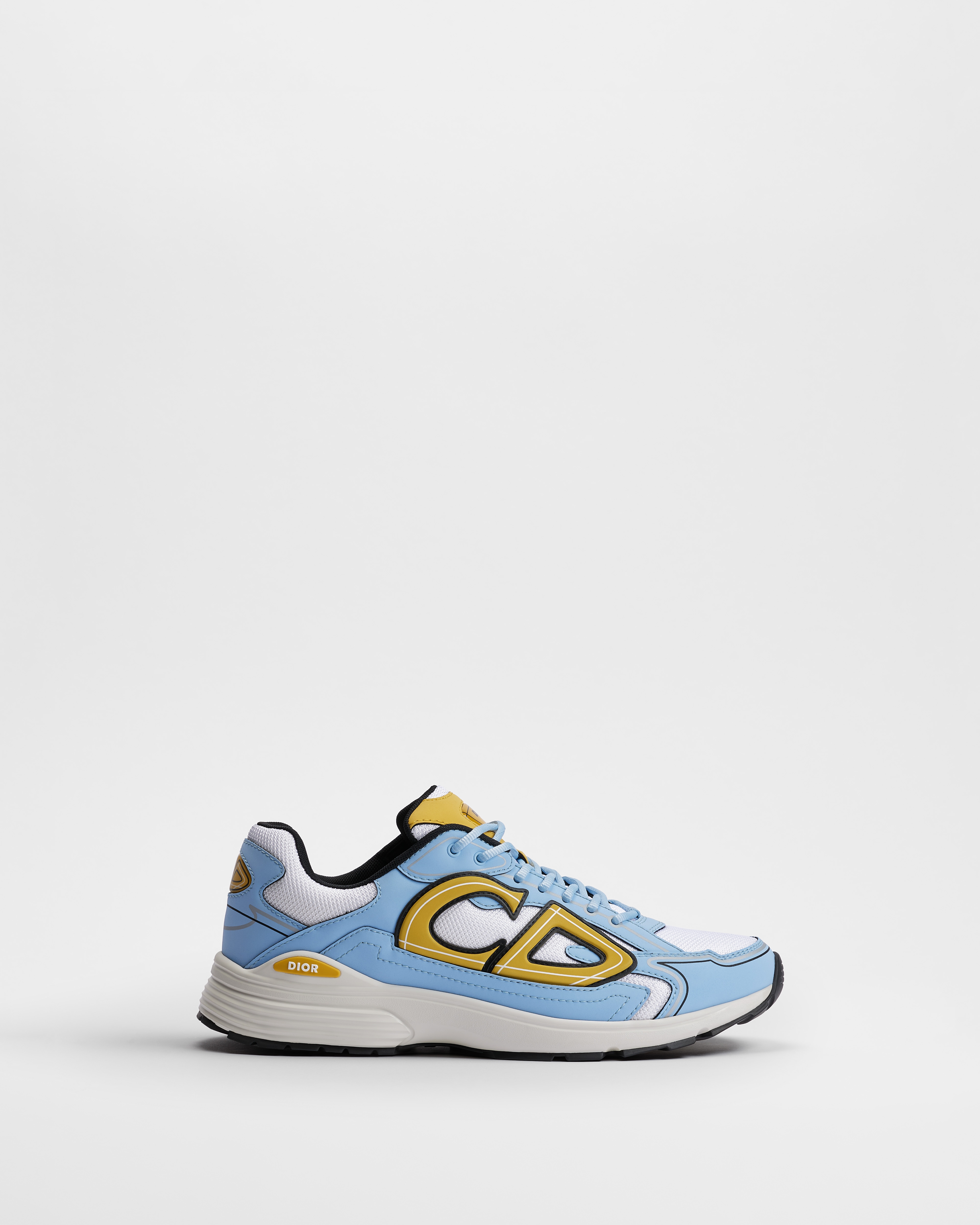 B30 Countdown Sneaker White Technical Mesh with Light Blue and Gold-Tone Technical Fabric E02