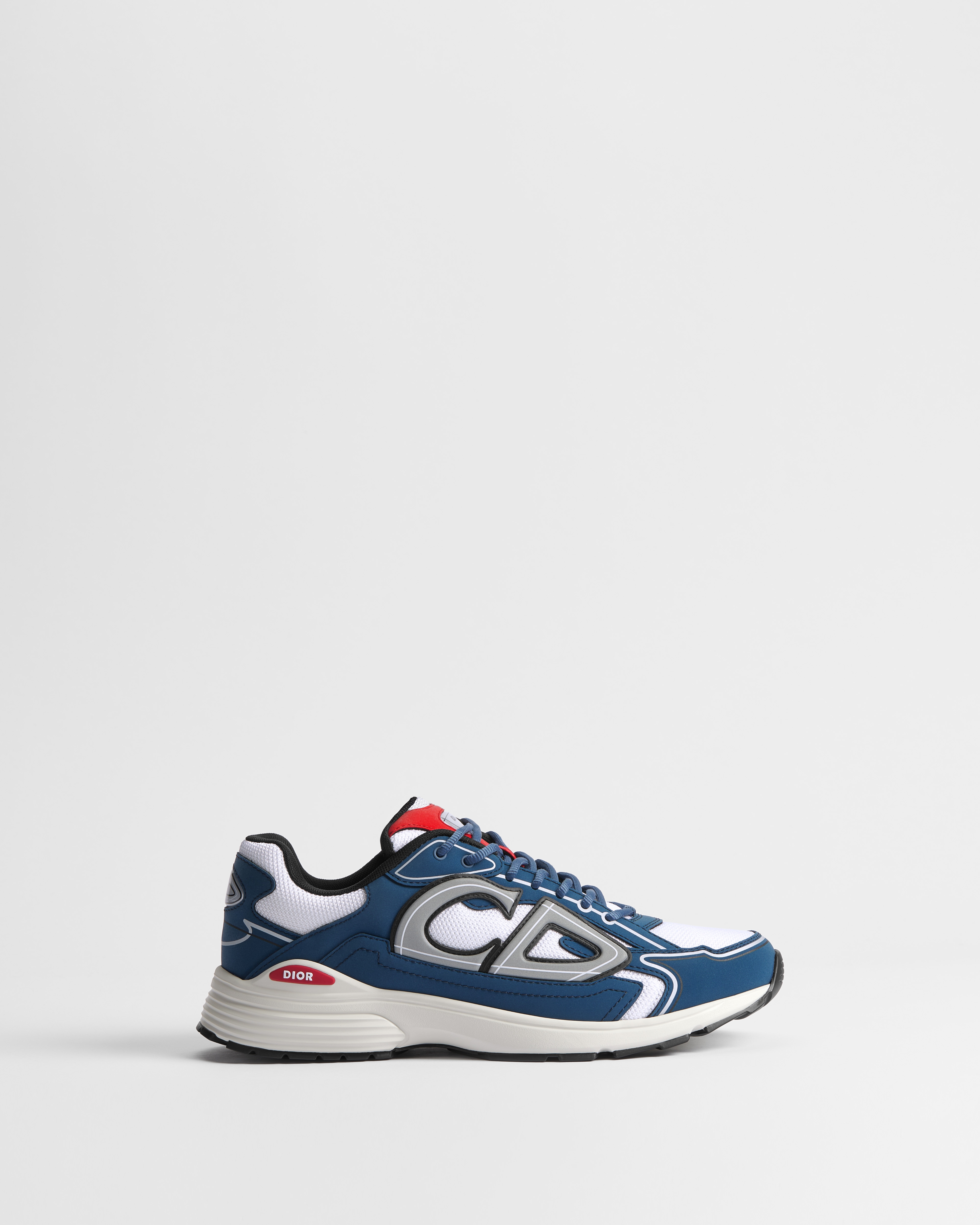 B30 Countdown Sneaker White Technical Mesh with Deep Blue and Red Technical Fabric E02