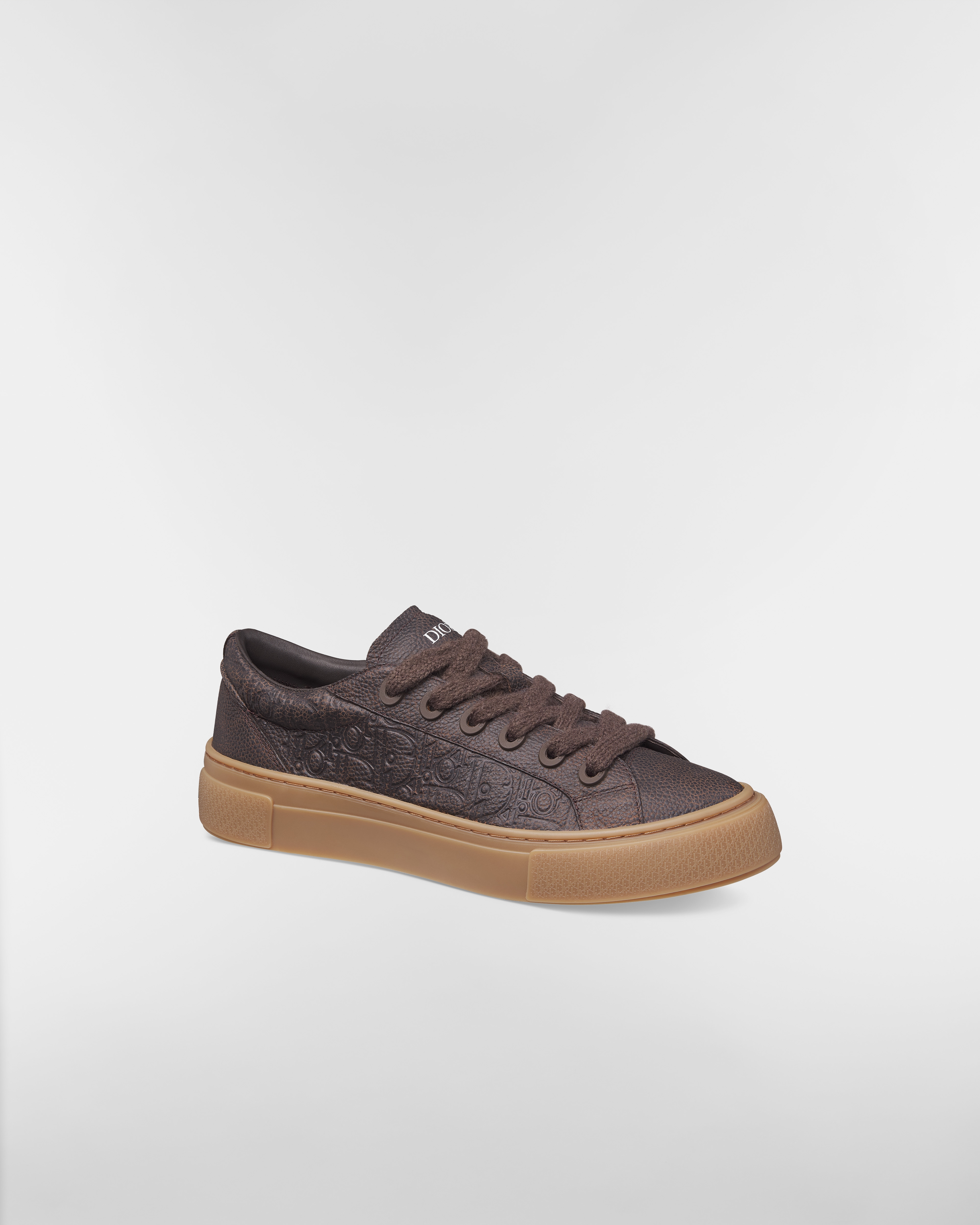 B33 Spin Sneaker Genarbtes Kalbsleder in Braun und Dior Gravity Vintage Leder in Braun E03