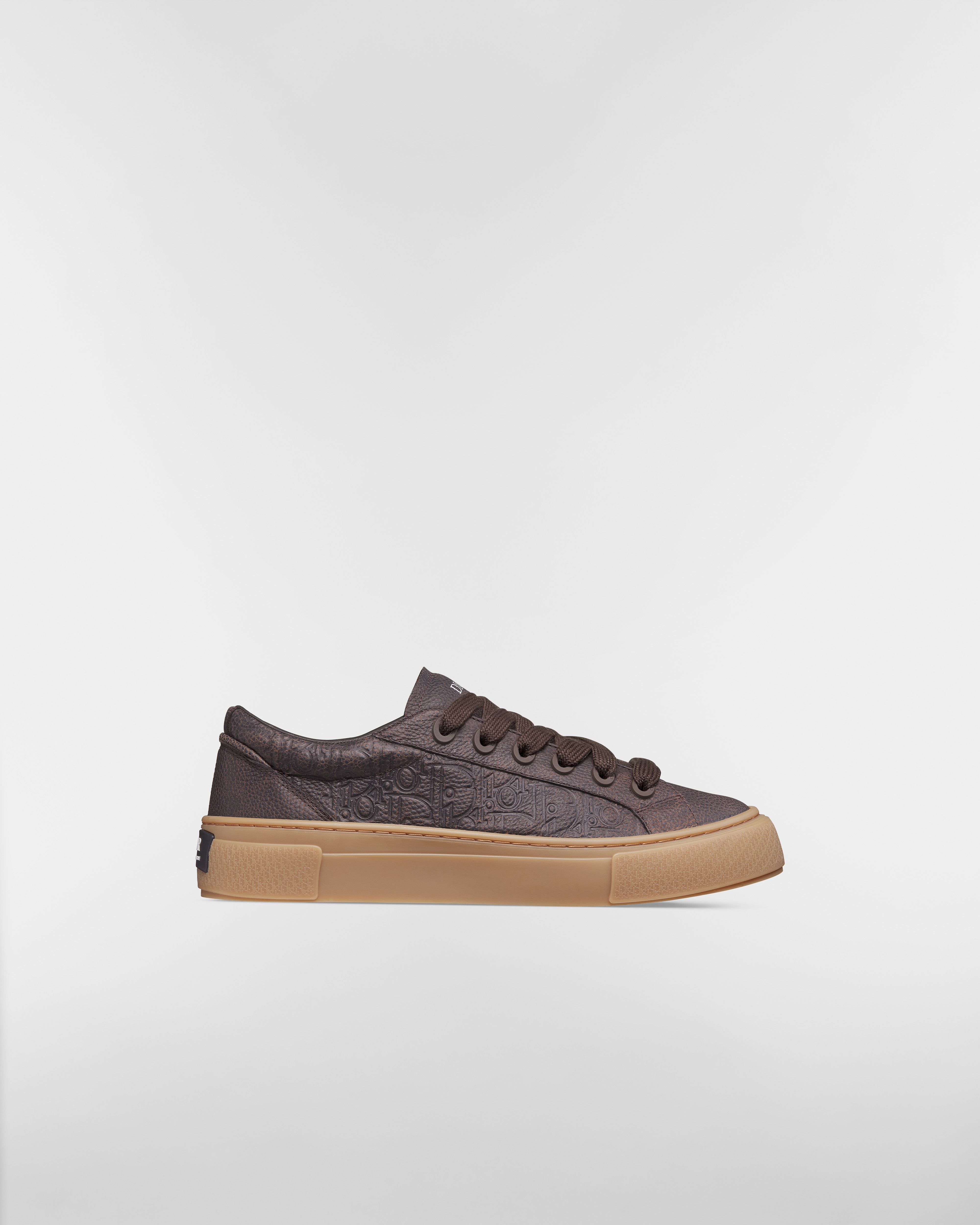 Sneaker B33 Spin Cuir de veau grainé marron et cuir Dior Gravity vintage marron E10