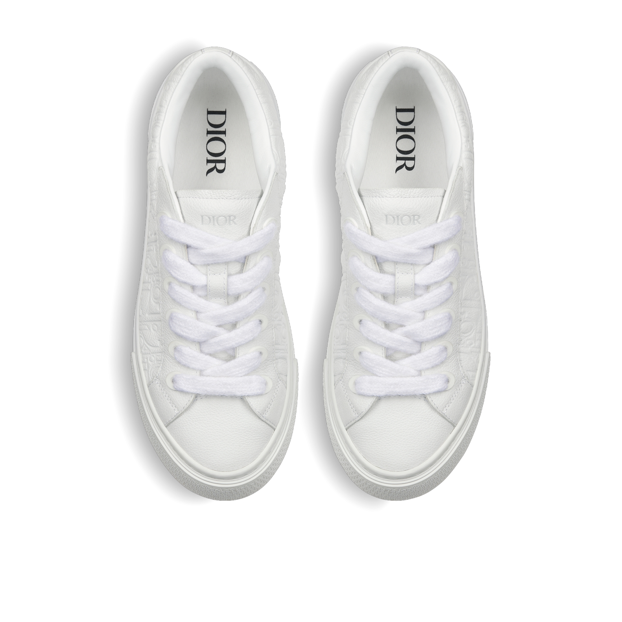 B33 Spin Sneaker White Grained Calfskin and White Dior Gravity Leather E06