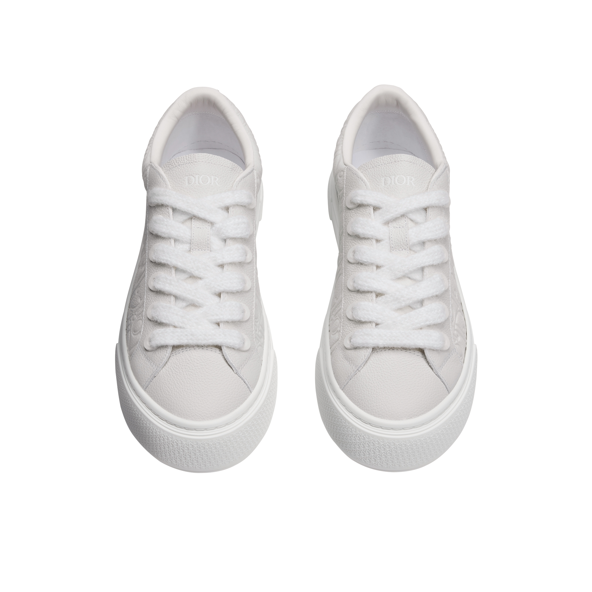 B33 Spin Sneaker White Grained Calfskin and White Dior Gravity Leather E06