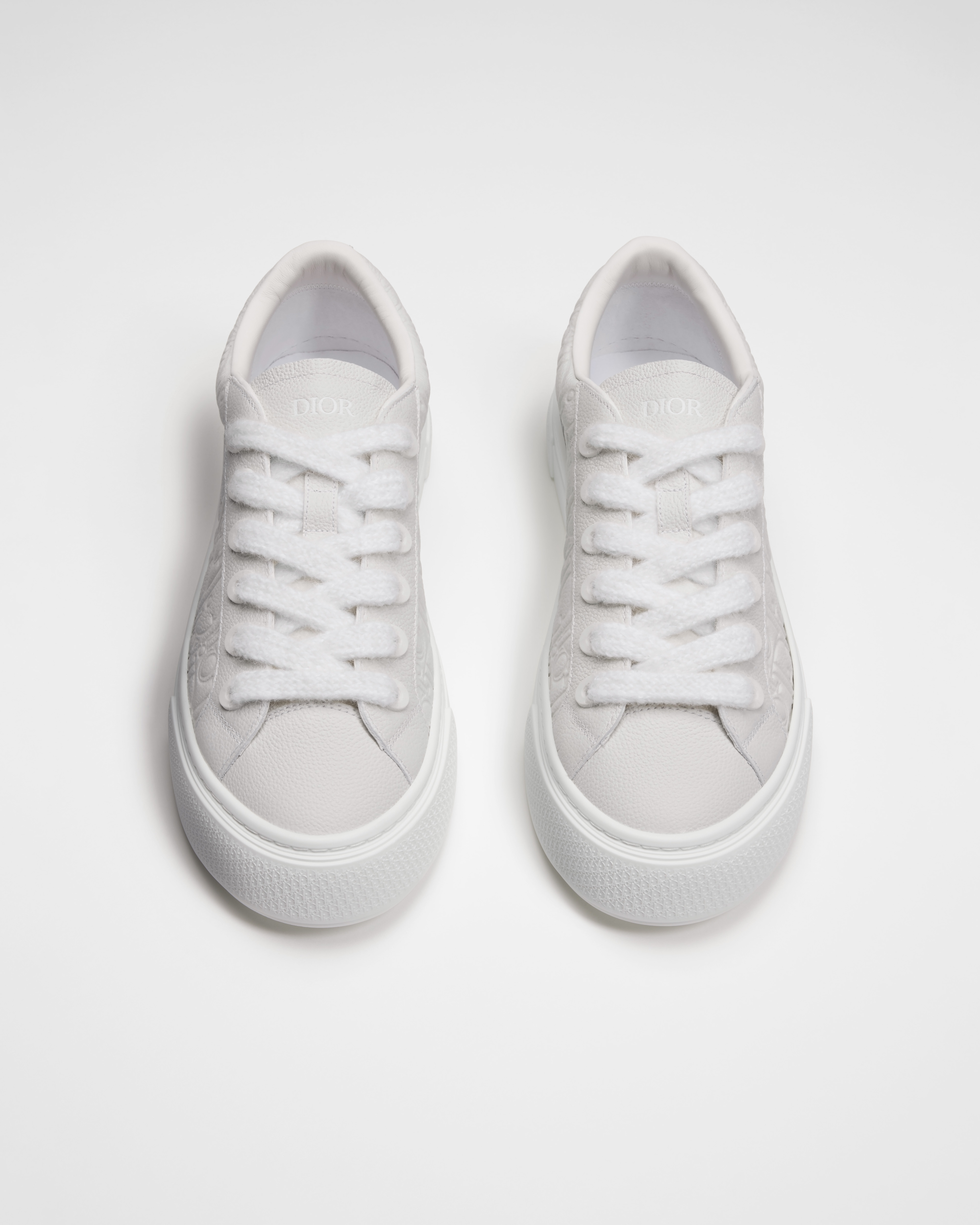 B33 Spin-sneaker Wit generfd kalfsleer en wit Dior Gravity-leer E06