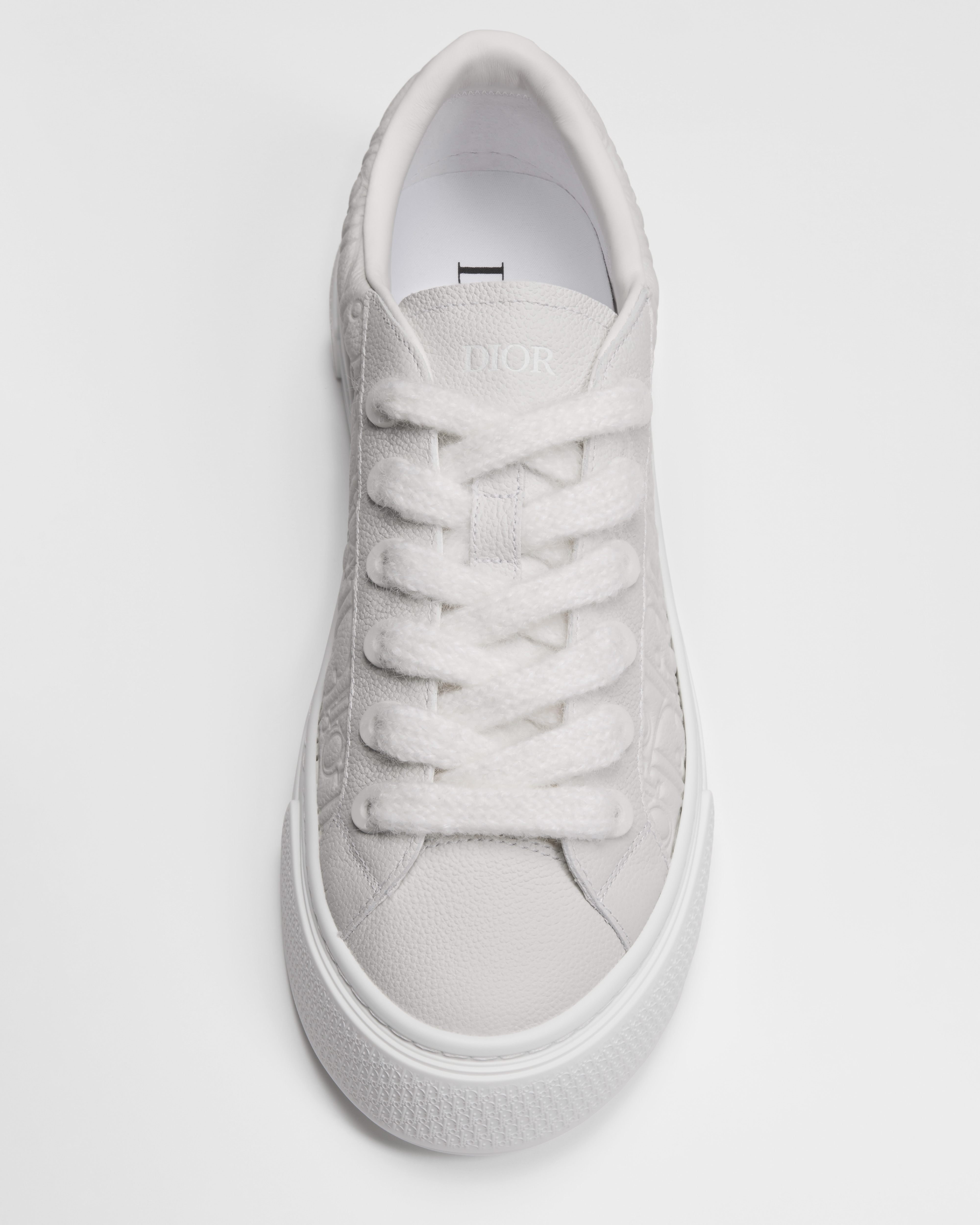 B33 Spin Sneaker White Grained Calfskin and White Dior Gravity Leather E12