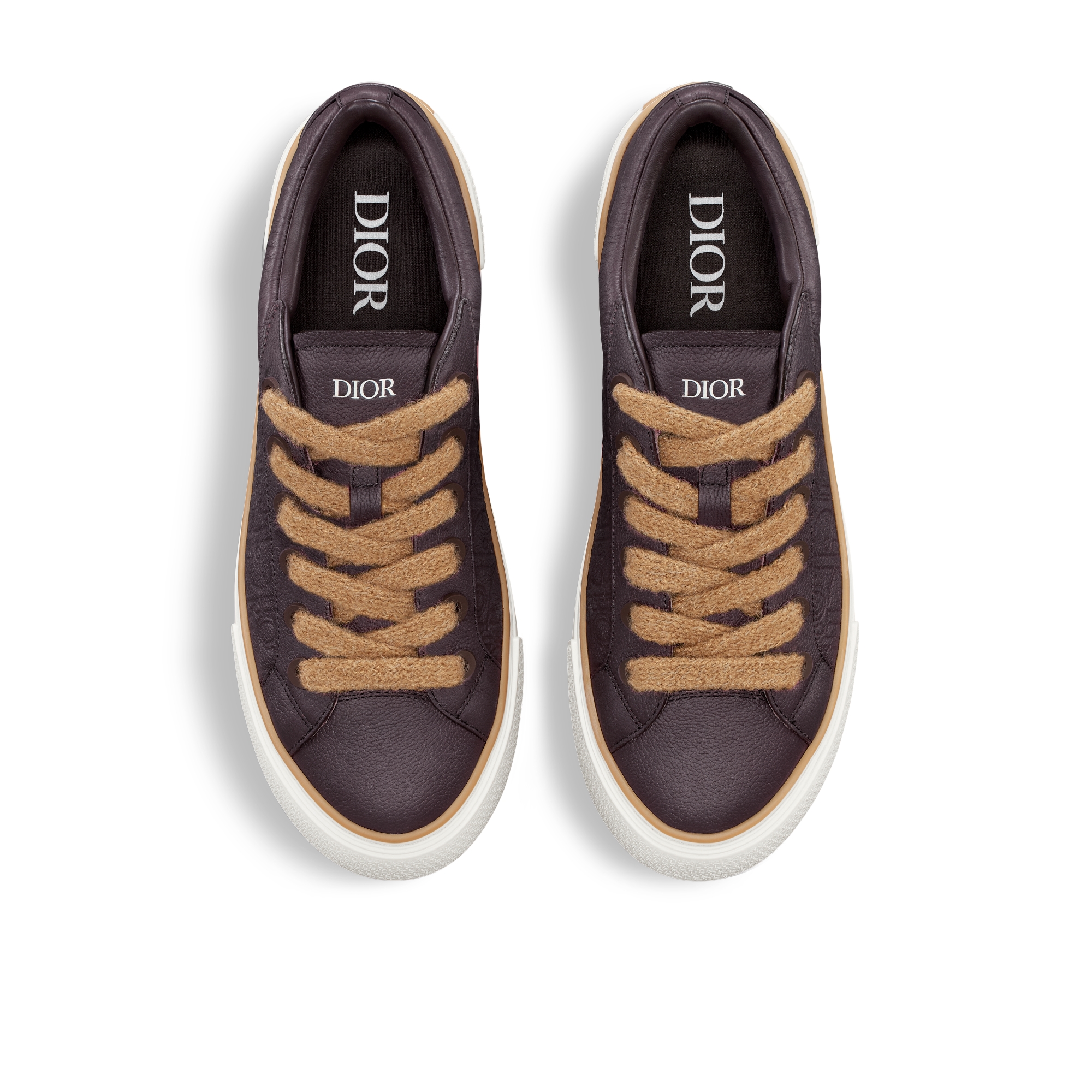 Sneaker B33 Spin Cuir de veau grainé bordeaux et cuir Dior Gravity bordeaux E06