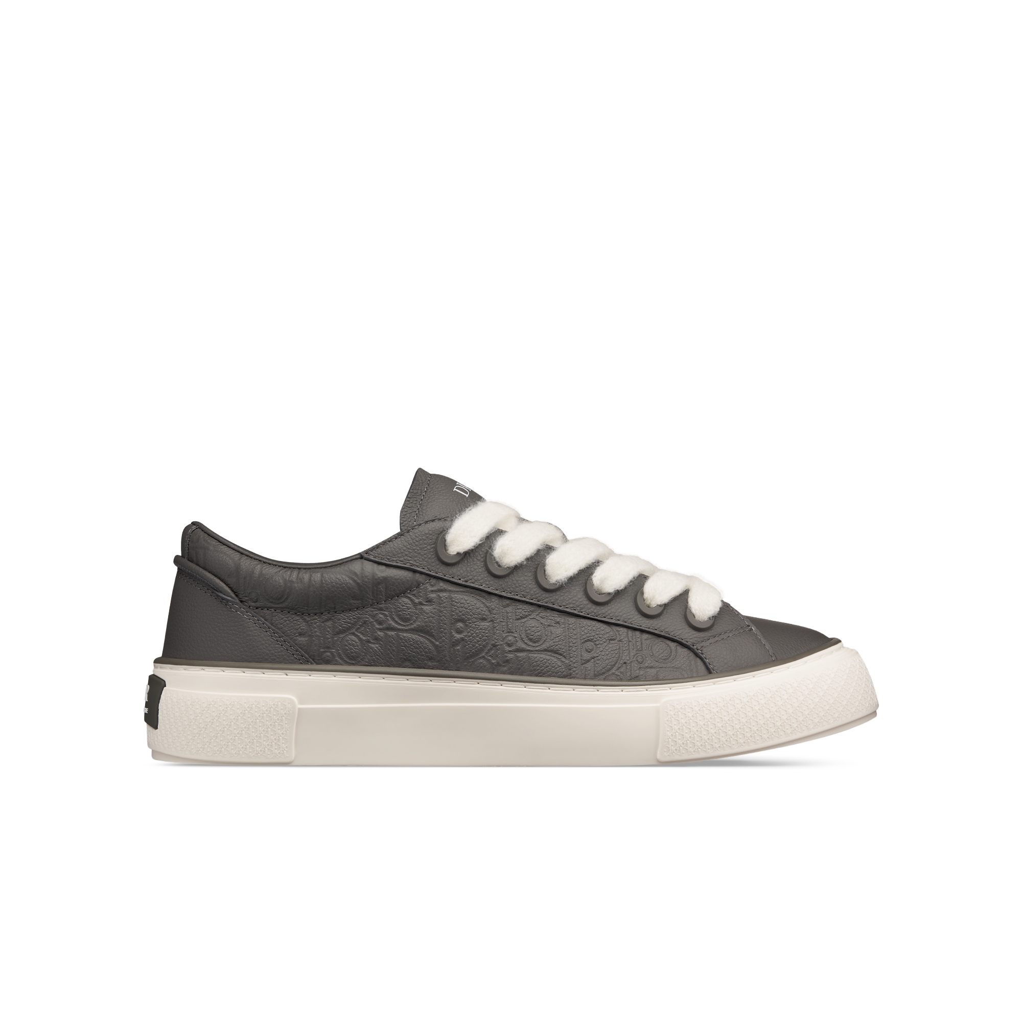 B33 Spin Sneaker Gray Grained Calfskin and Gray Dior Gravity Leather E02