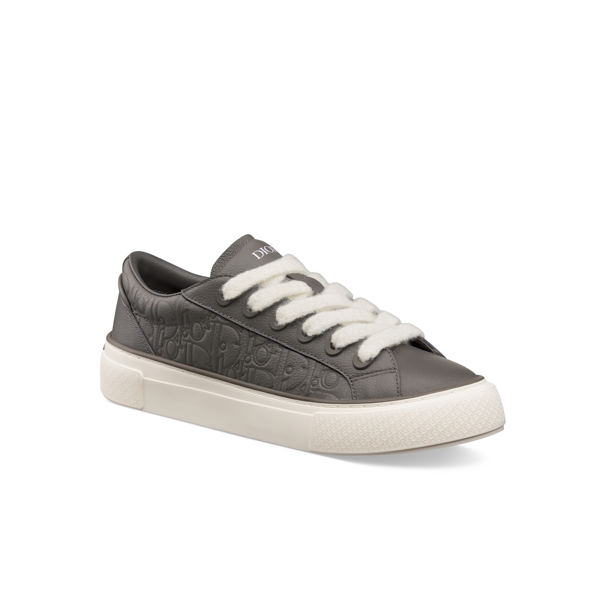 B33 Spin Sneaker Gray Grained Calfskin and Gray Dior Gravity Leather E03