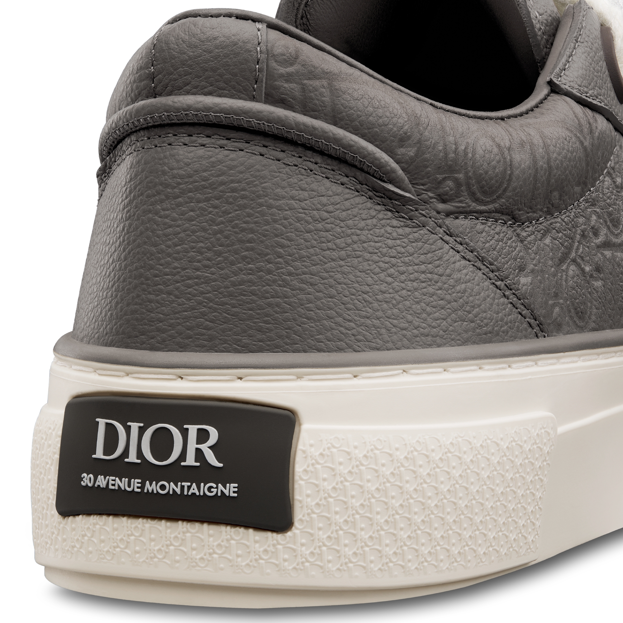 B33 Spin Sneaker Gray Grained Calfskin and Gray Dior Gravity Leather E09
