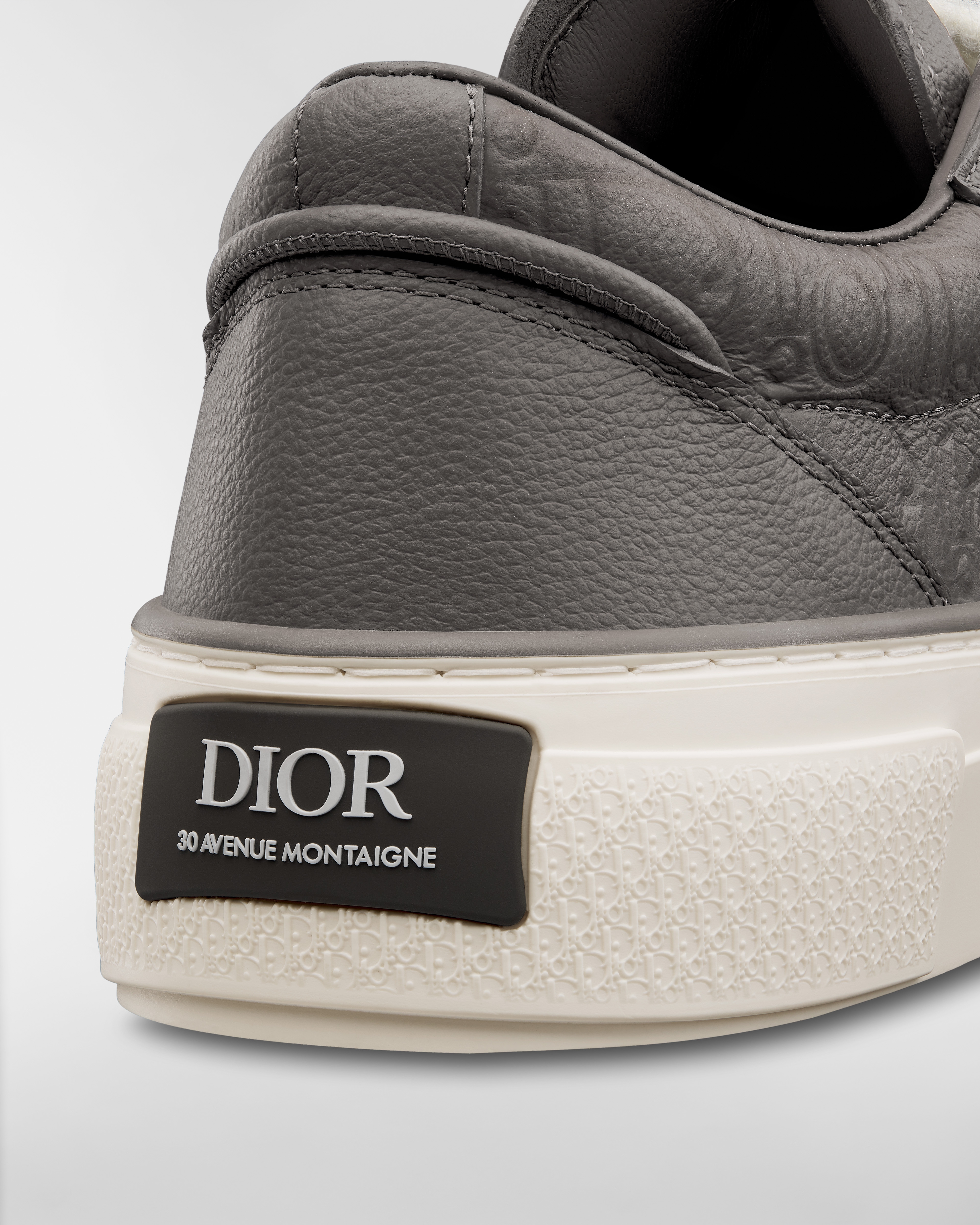 B33 Spin Sneaker Gray Grained Calfskin and Gray Dior Gravity Leather E09