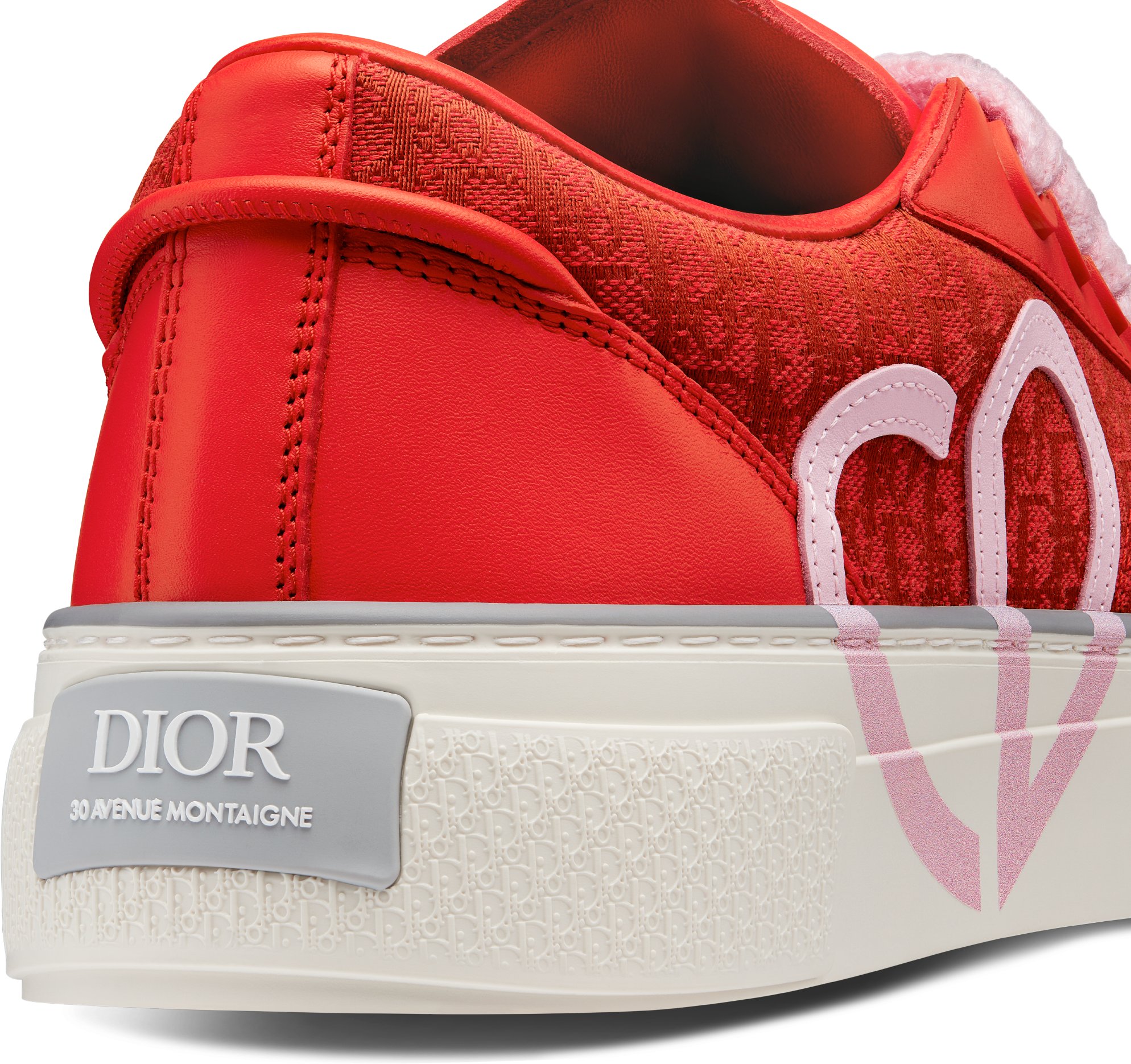 B33 Sneaker Red Smooth Calfskin and Red Dior Oblique Jacquard DIOR