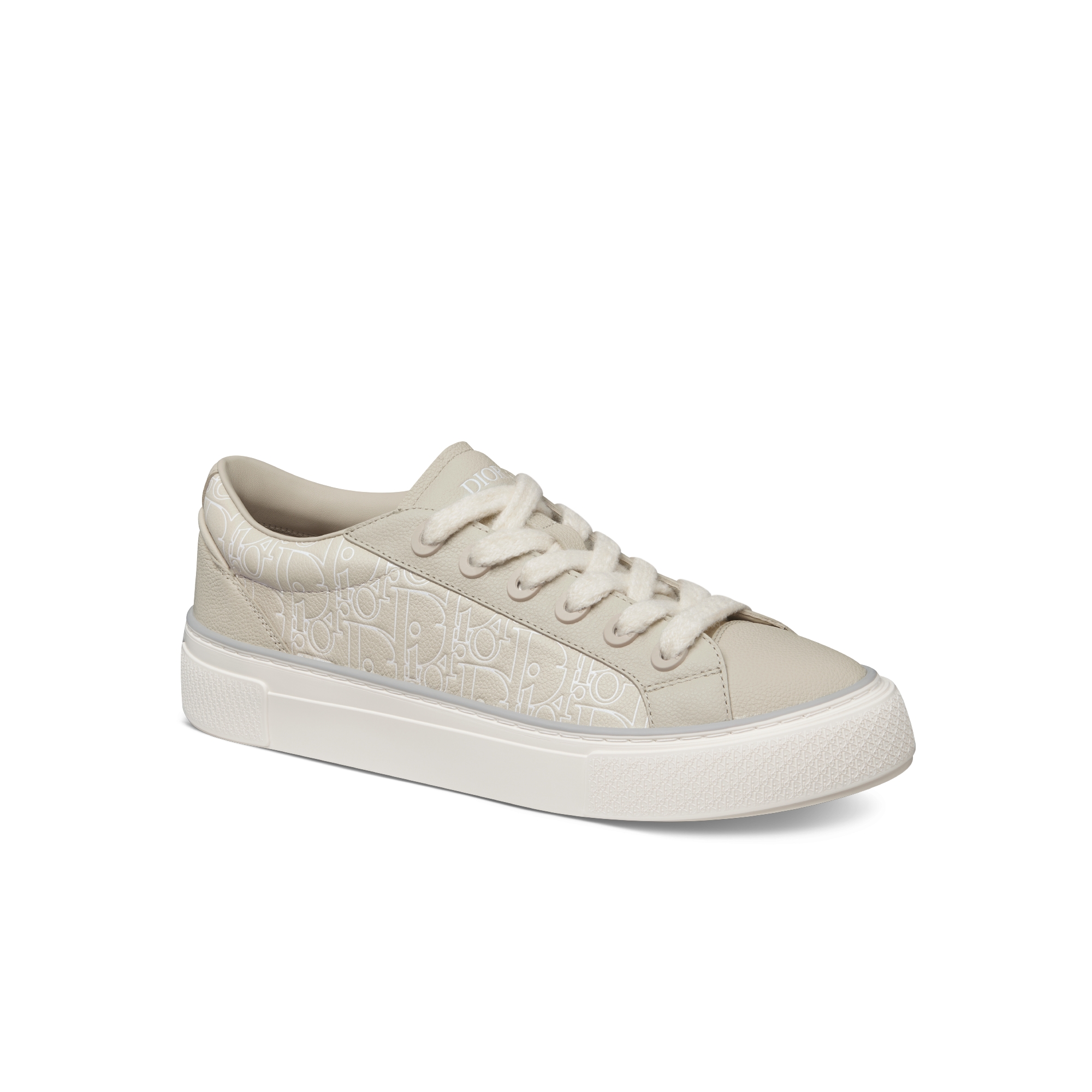 Sneaker B33 Spin Cuir de veau grainé beige et cuir Dior Gravity Outline beige E03
