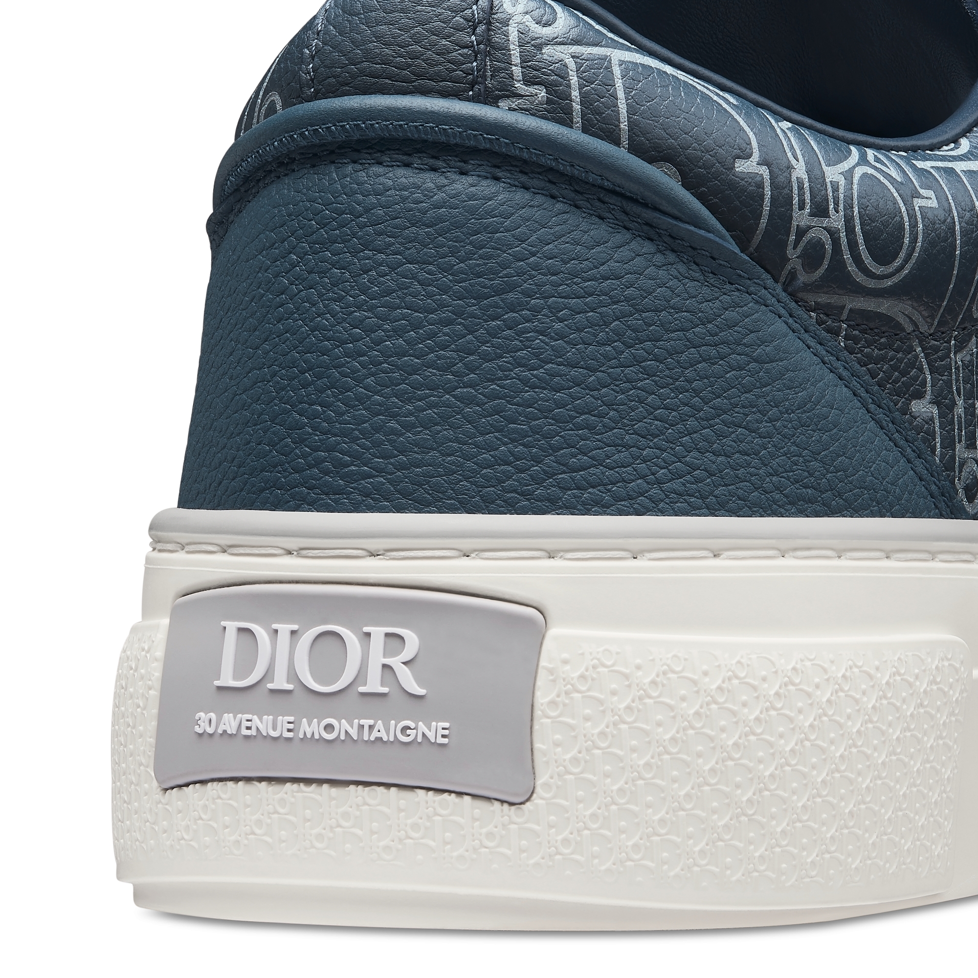 Sneaker B33 Spin Piel de becerro graneada y piel Dior Gravity Outline azul marino E09